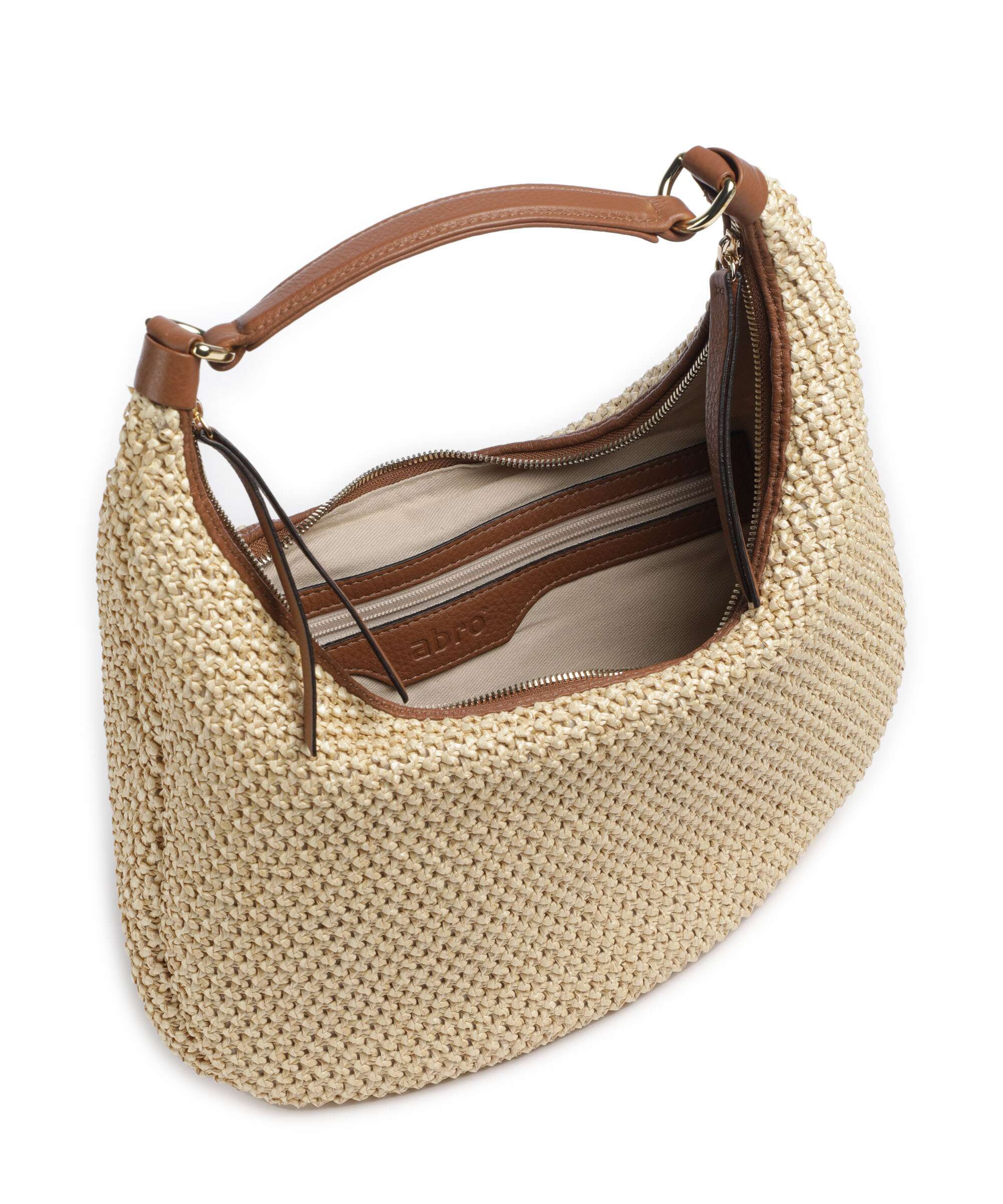 Abro Maglia Raffia Nana Small Hobo bag natural/nut - Image 5