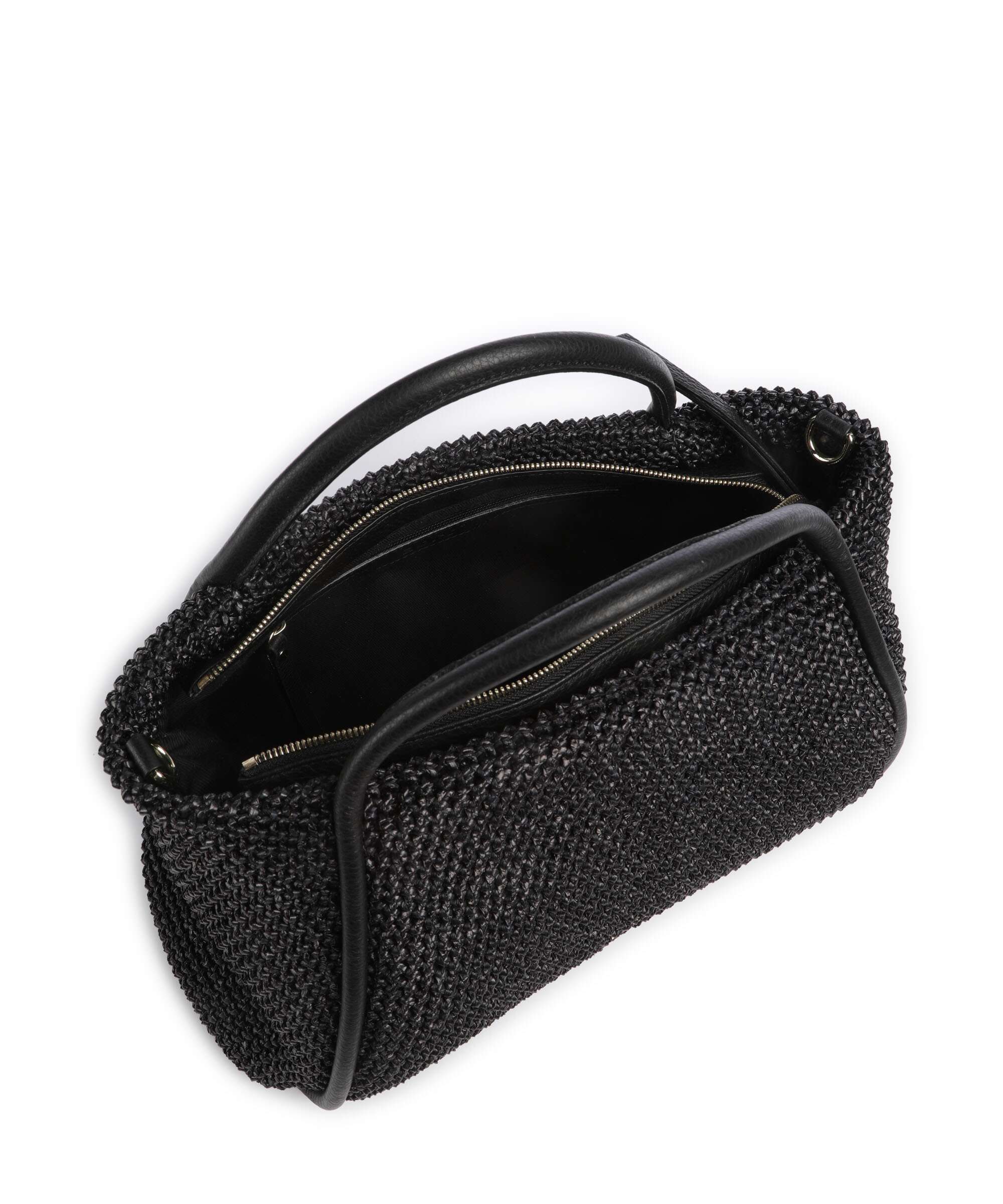 Abro Maglia Raffia Willow Handbag black/gold - Image 6