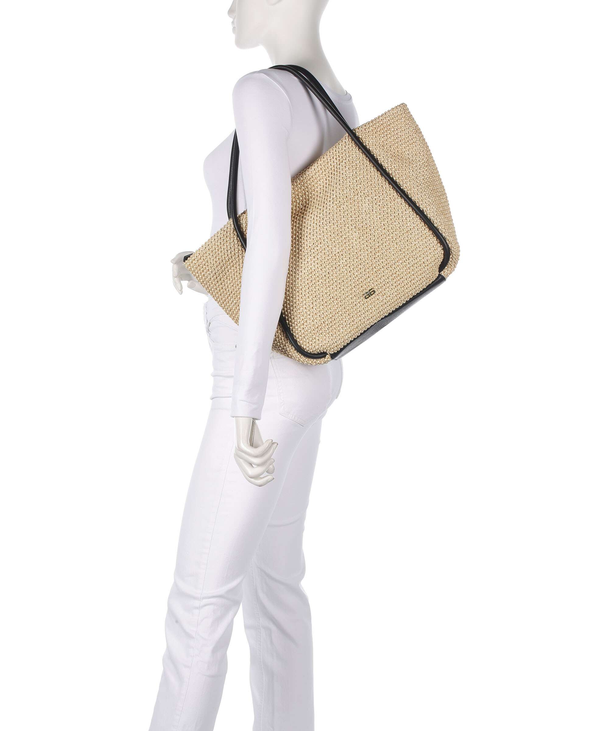 Abro Maglia Raffia Willow Tote bag natural/black - Image 3