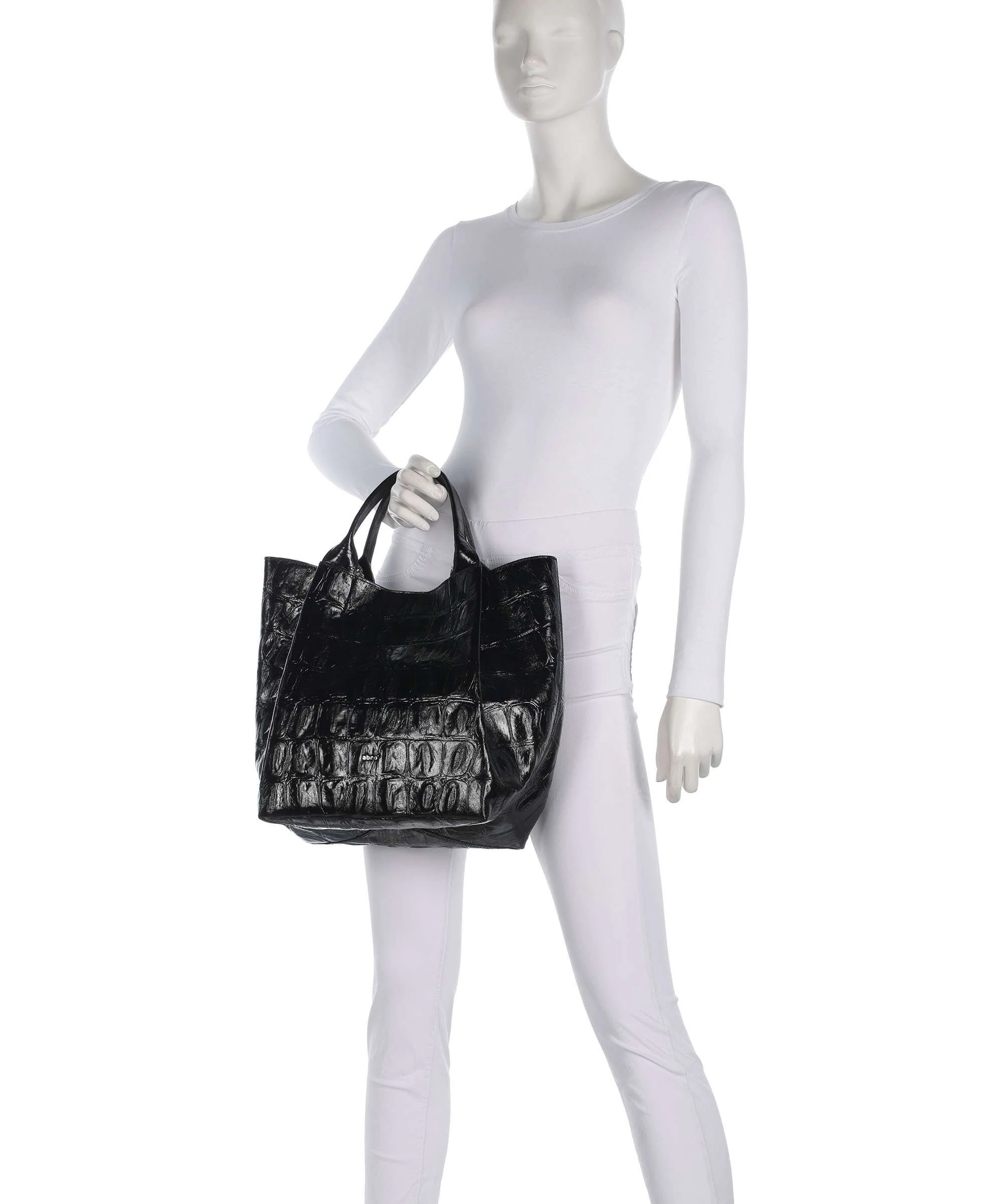 Abro Maxi Cocco Essential Medium Handbag black/nickel - Image 3