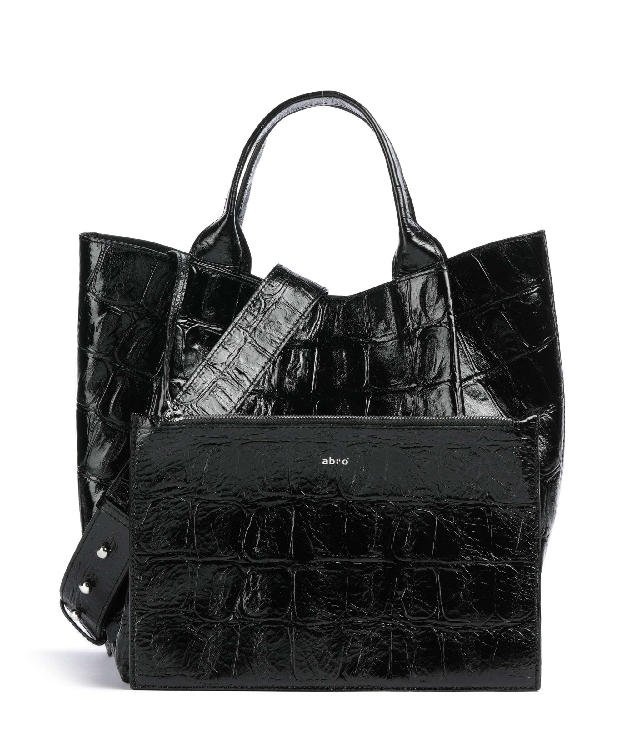 Abro Maxi Cocco Essential Medium Handbag black/nickel - Image 4