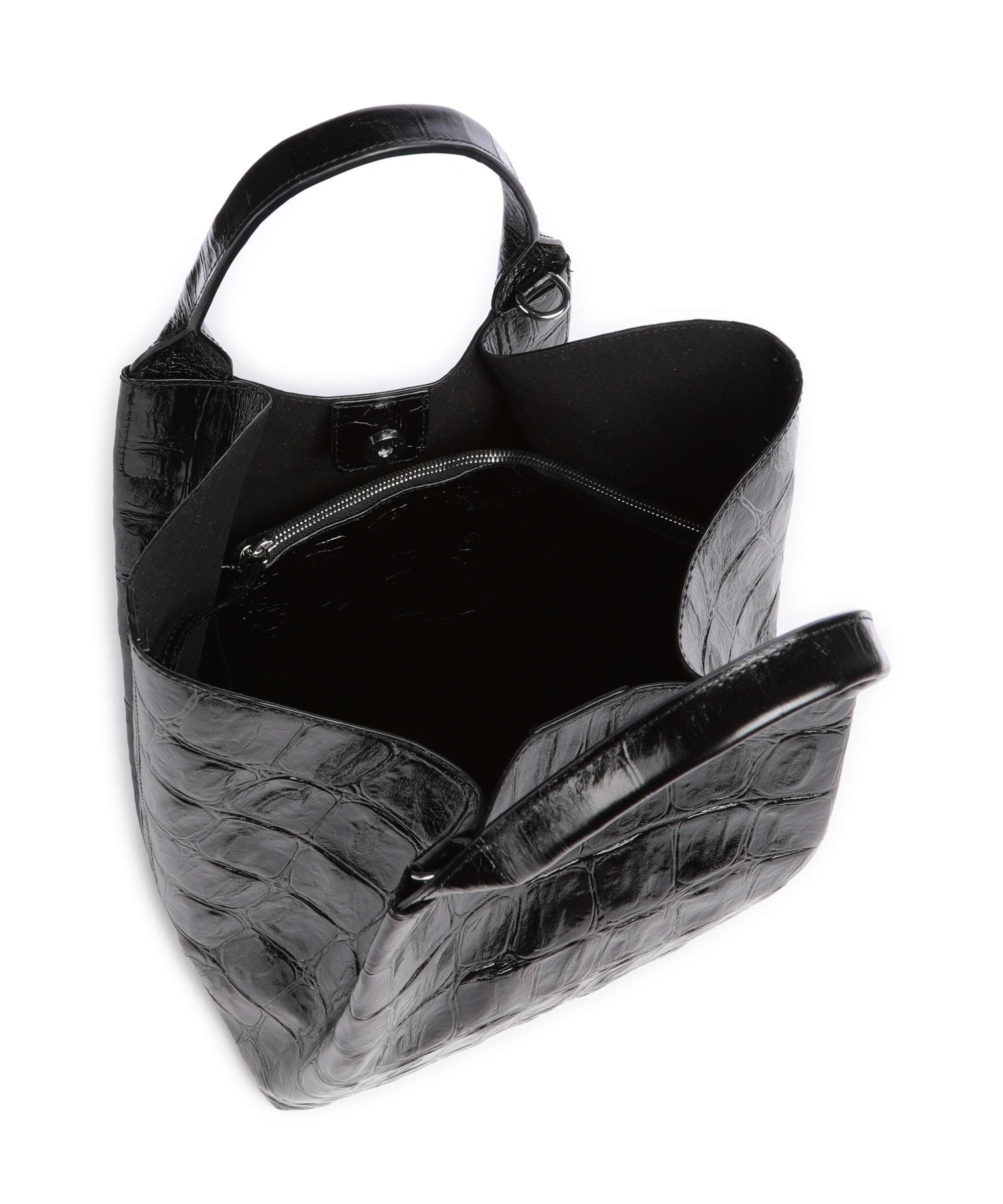 Abro Maxi Cocco Essential Medium Handbag black/nickel - Image 6