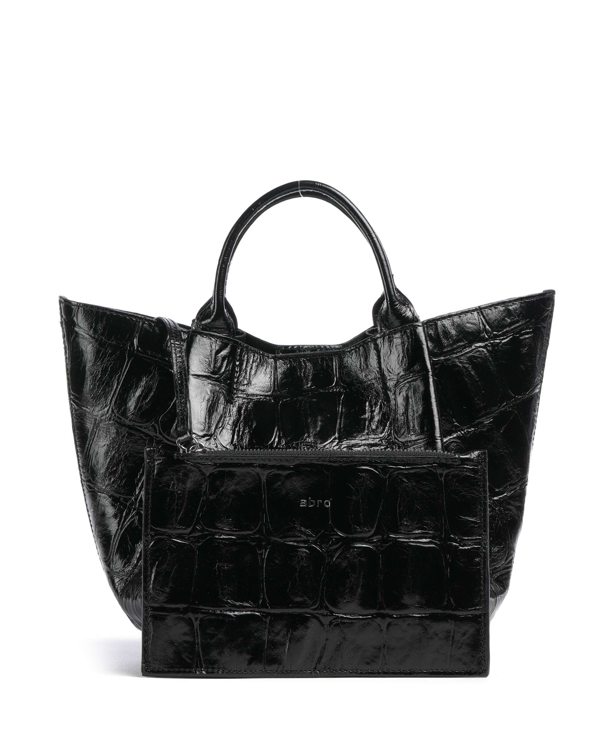 Abro Maxi Cocco Essential Small Handbag black/nickel - Image 4
