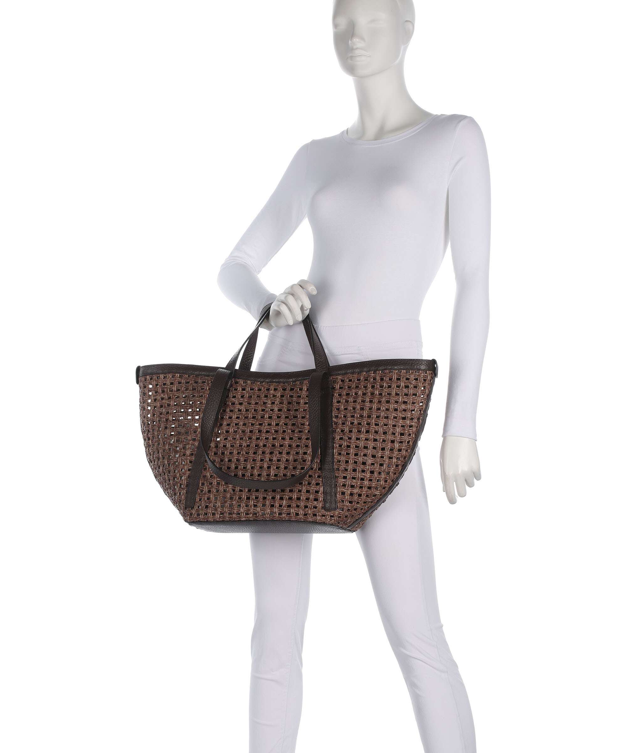 Abro Raffia Cordino Cosmo Large Tote bag caramel/cognac - Image 3
