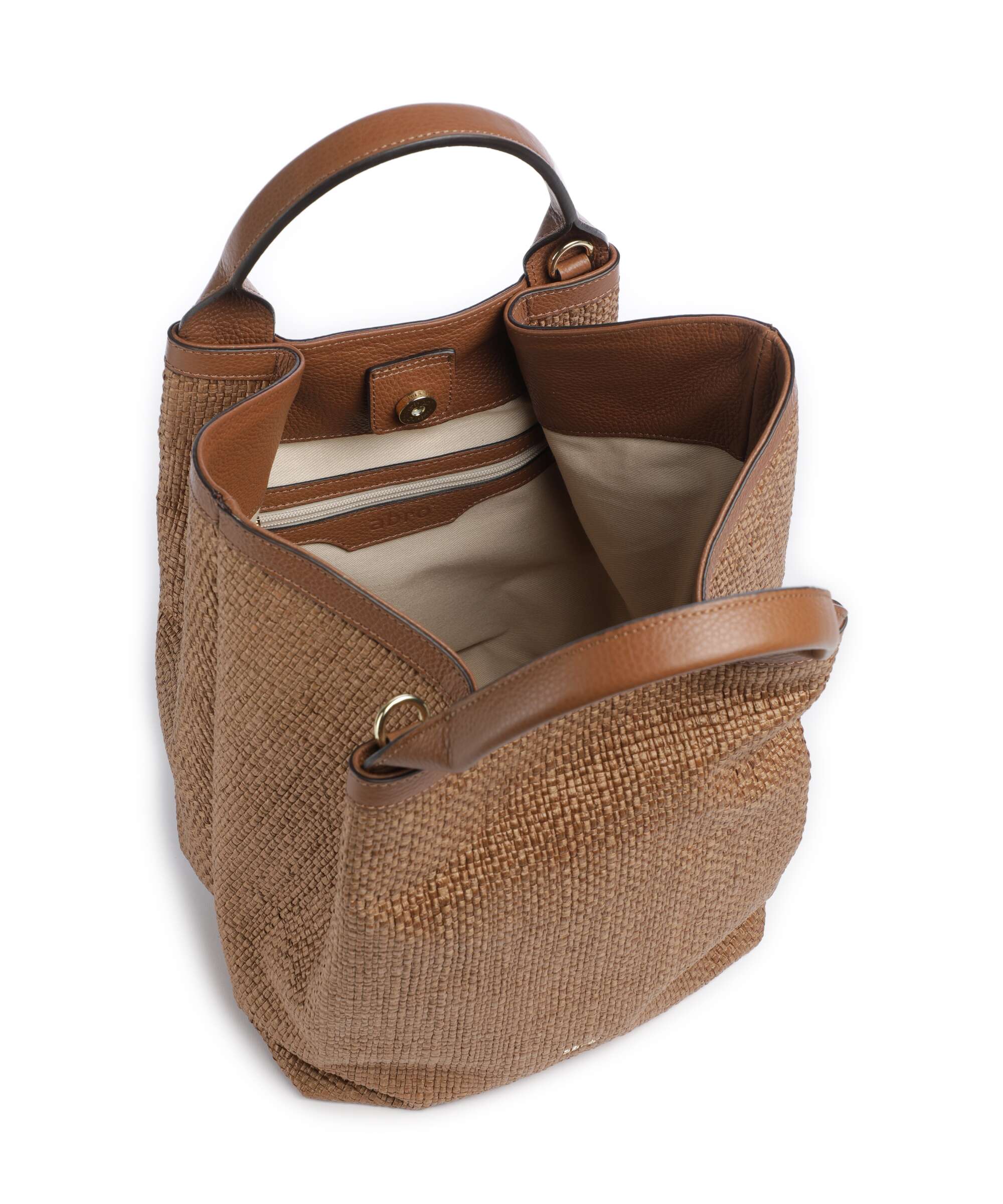 Abro Raffia Intreccio Essential Medium Handbag caramel/cognac - Image 5