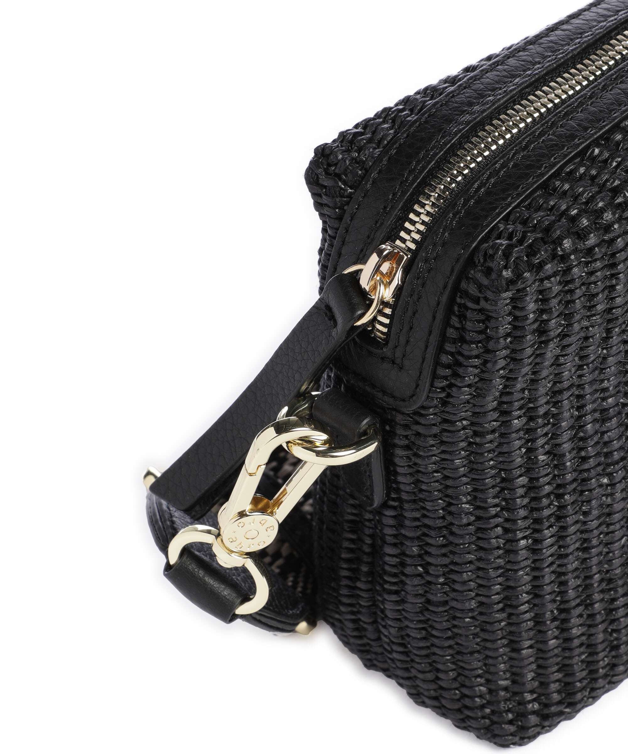 Abro Raffia Kaia Crossbody bag black/gold - Image 4