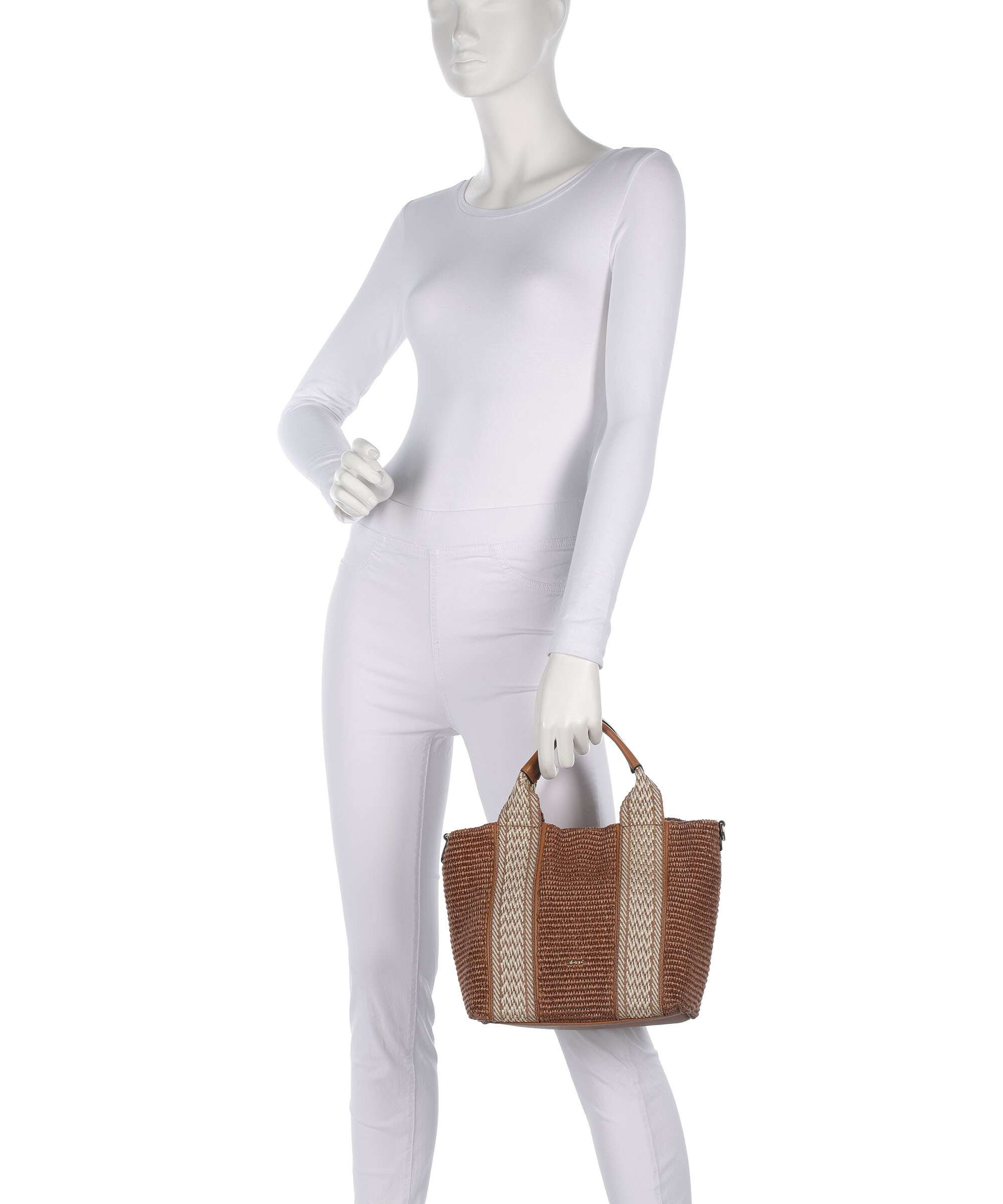 Abro Raffia Kaia Handbag caramel/cognac - Image 3