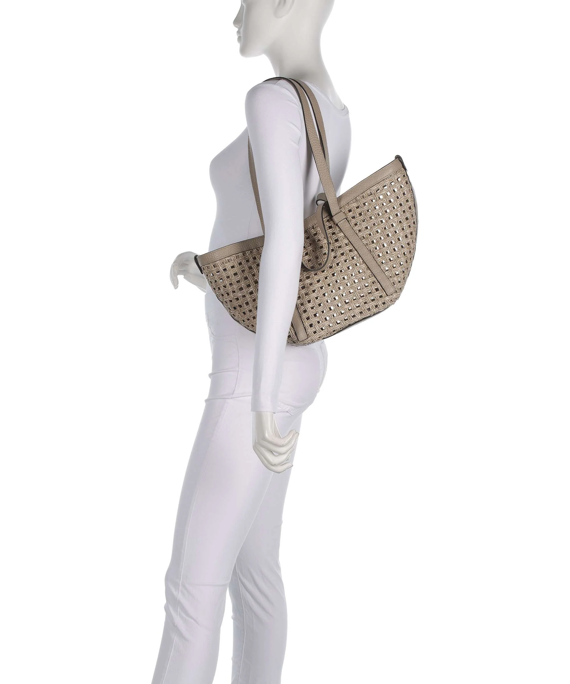 Abro Raffia Net Cosmo Medium Tote bag sahara - Image 3