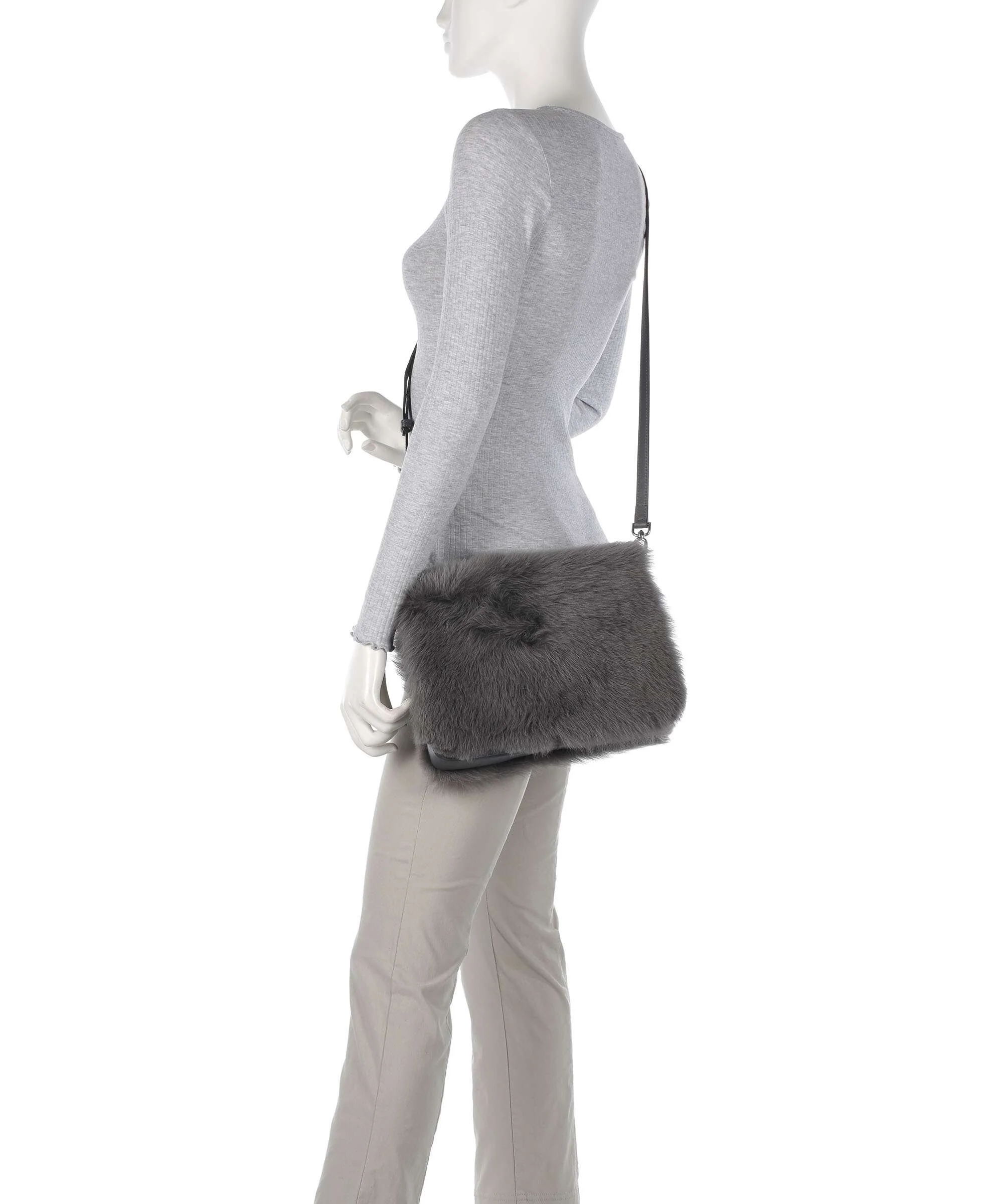 Abro Shearling Astor Shoulder bag grey - Image 3