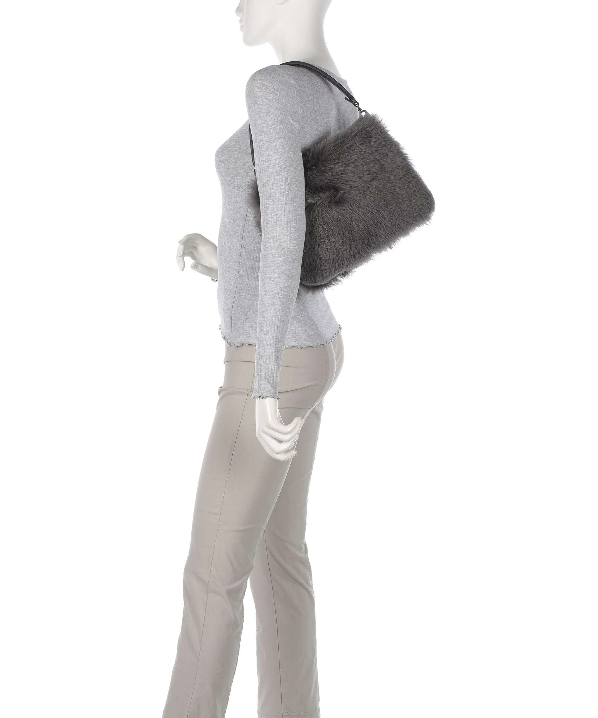 Abro Shearling Astor Shoulder bag grey - Image 4