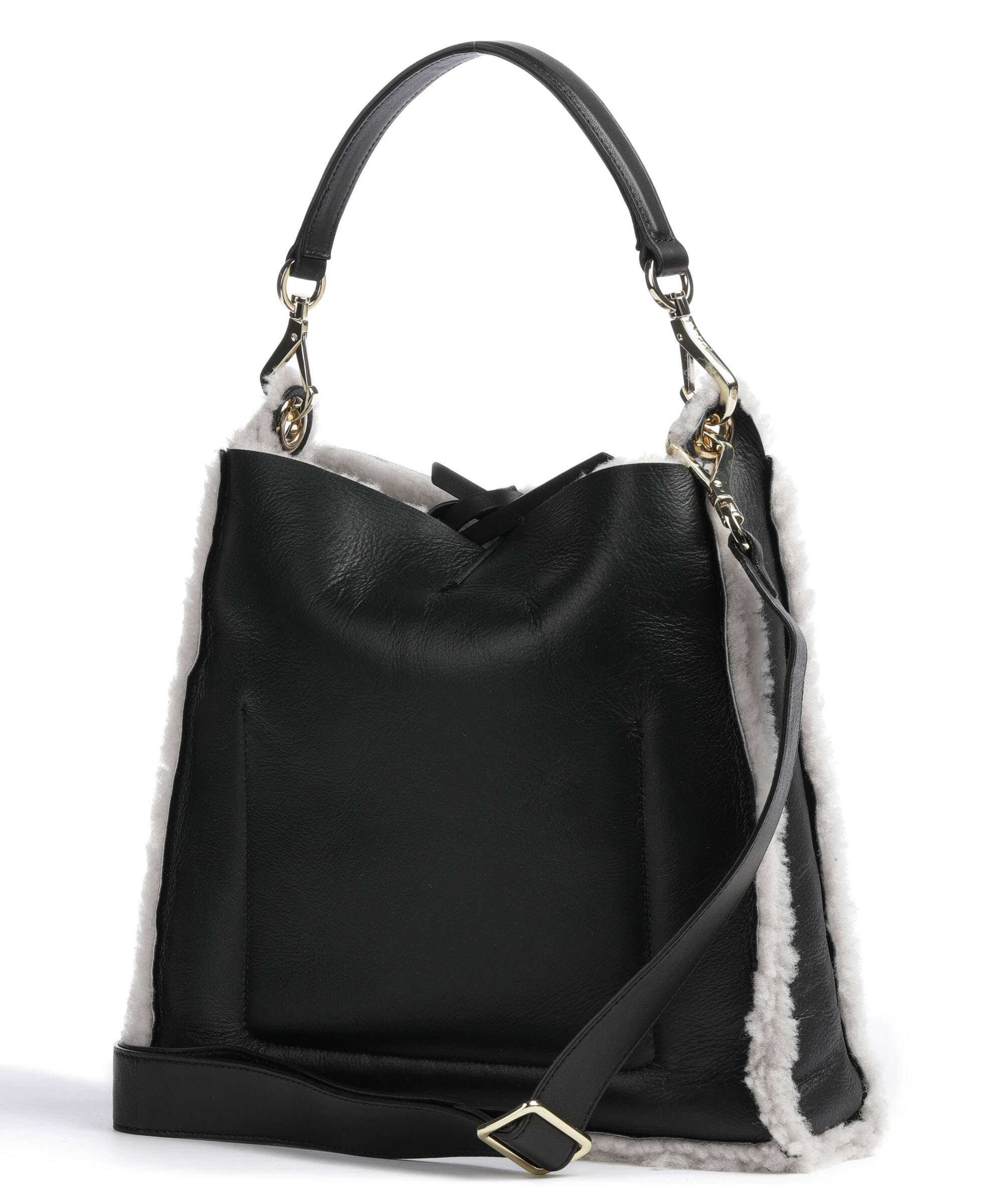 Abro Shearling Raquel Hobo bag black/white - Image 4