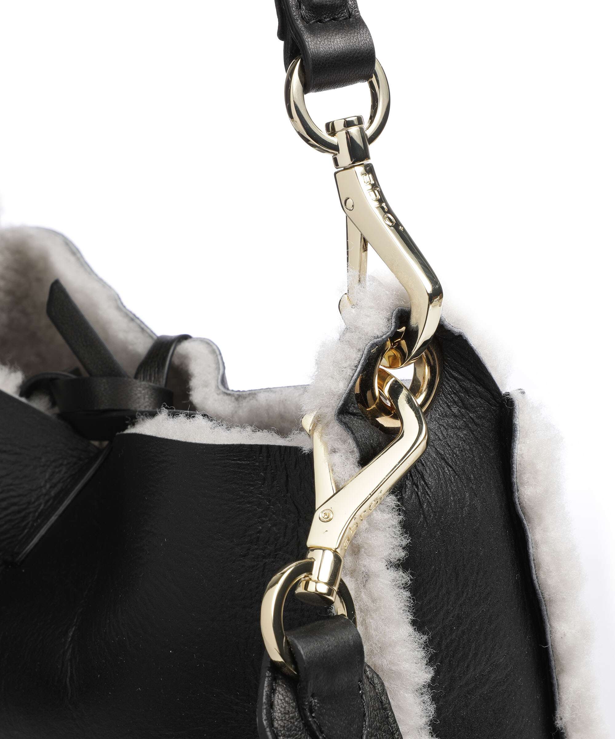 Abro Shearling Raquel Hobo bag black/white - Image 6