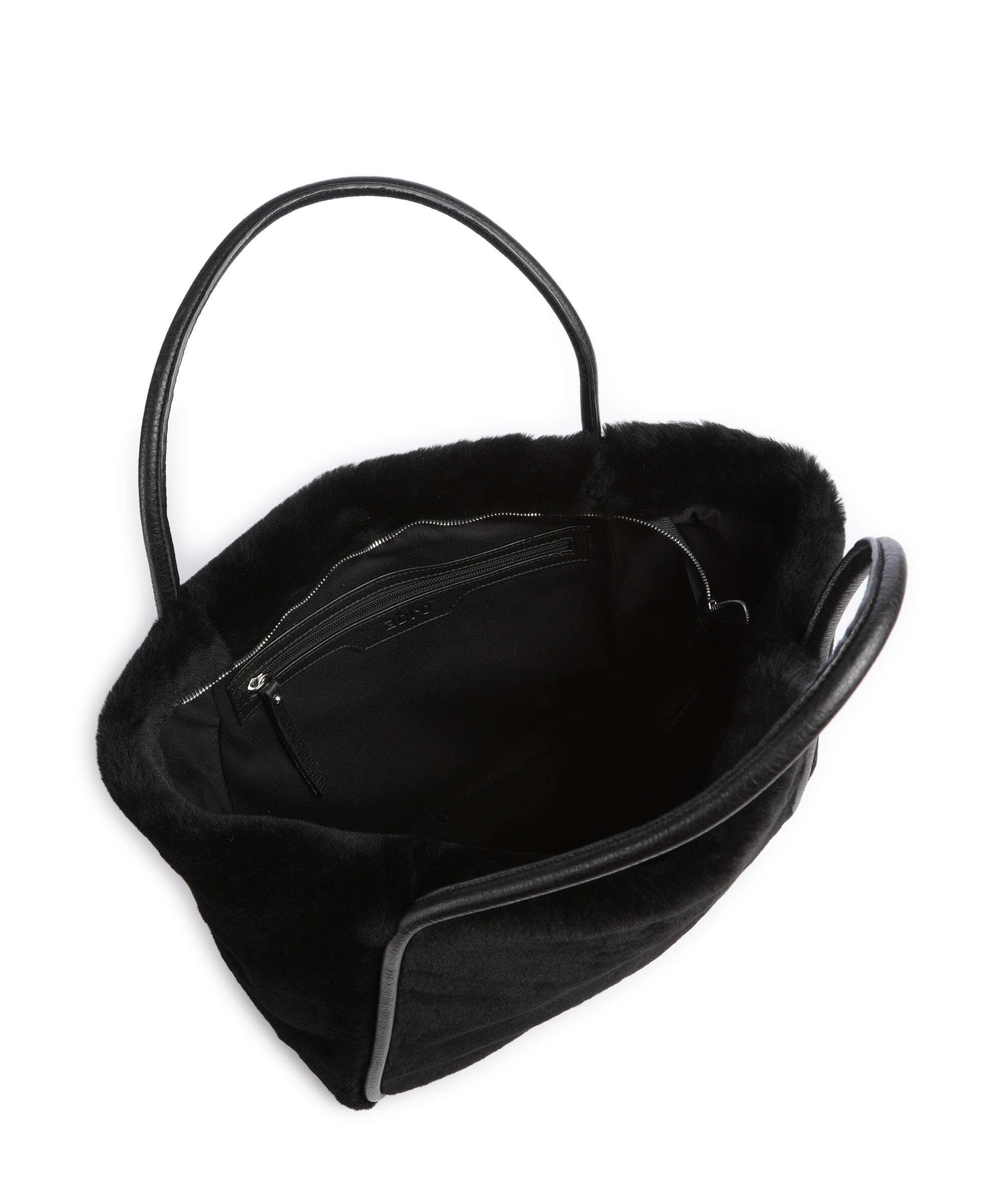 Abro Shearling Willow Tote bag black/nickel - Image 5