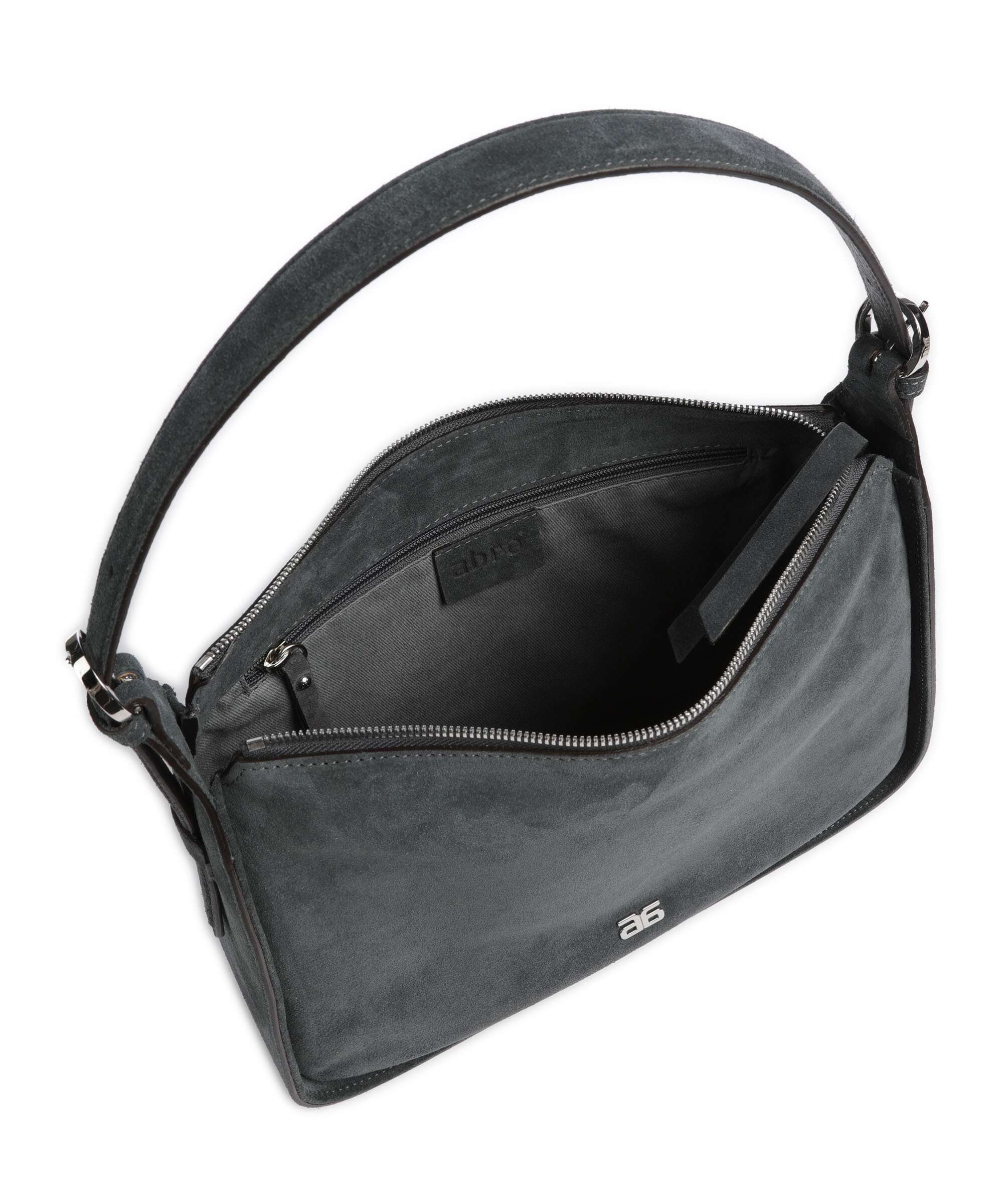 Abro Suede Best Friend Hobo bag grey - Image 6