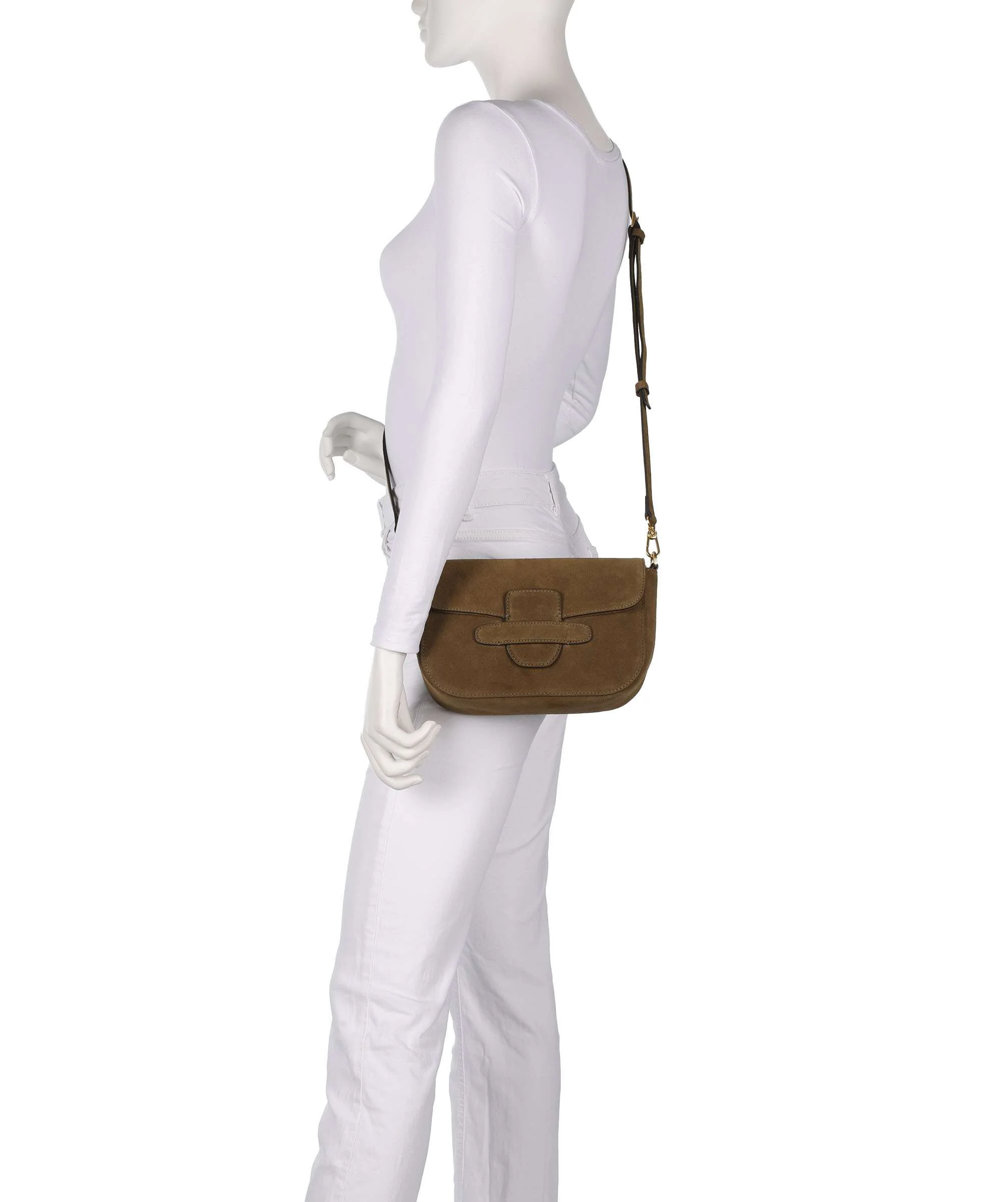 Abro Suede Camilla Shoulder bag military - Image 4