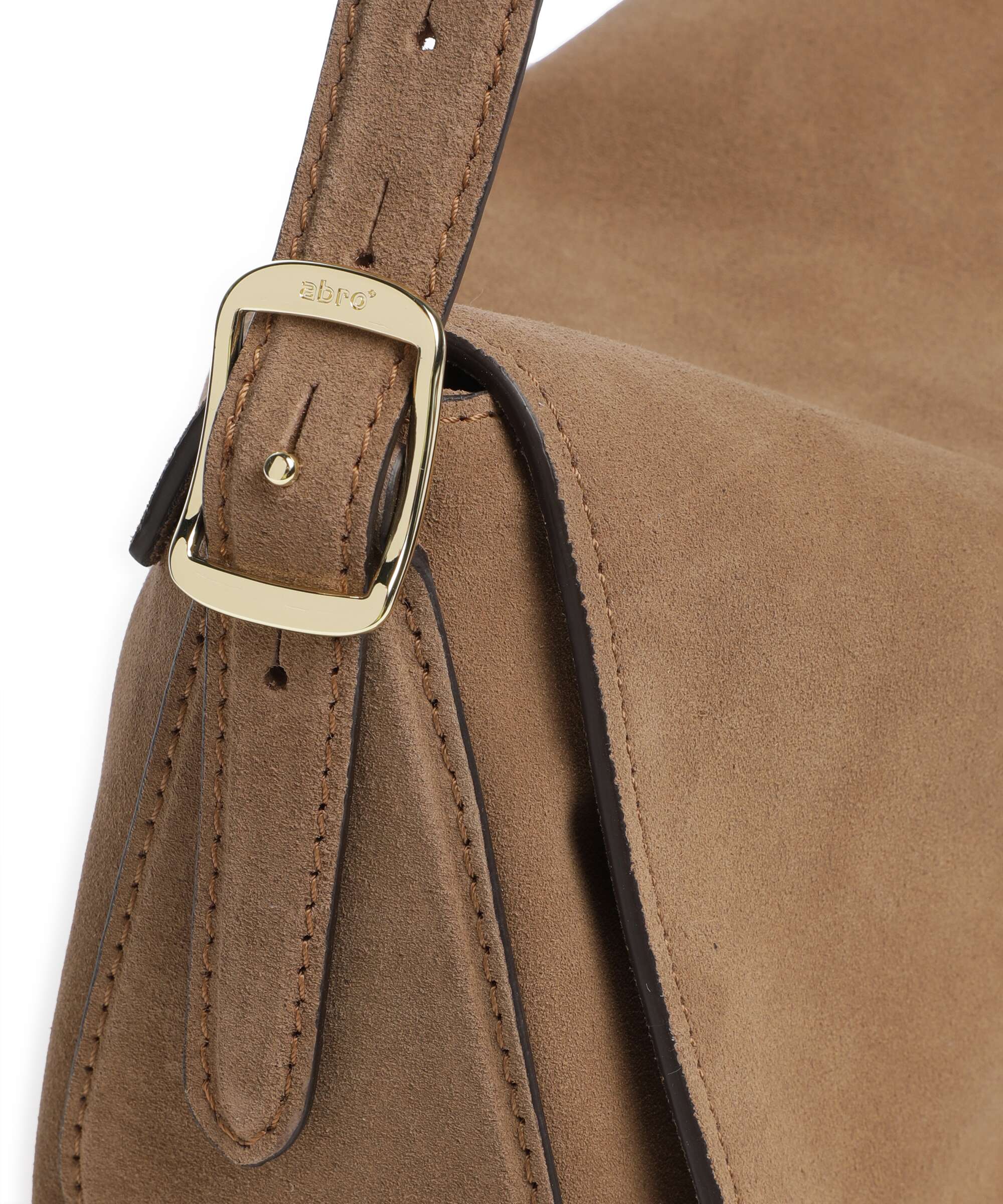 Abro Suede Carina Hobo bag camel - Image 4