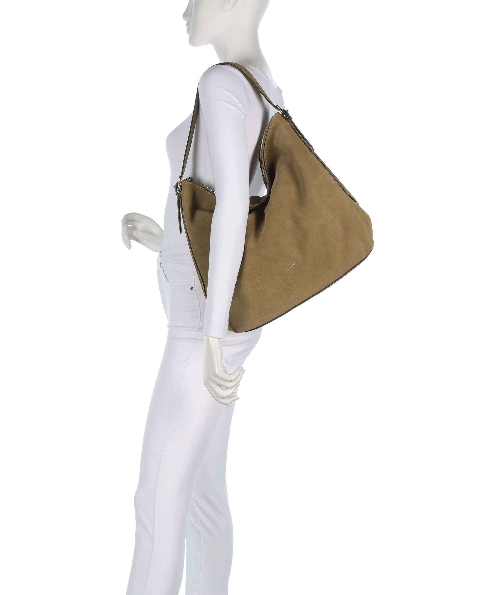 Abro Suede Carina Hobo bag mud - Image 3
