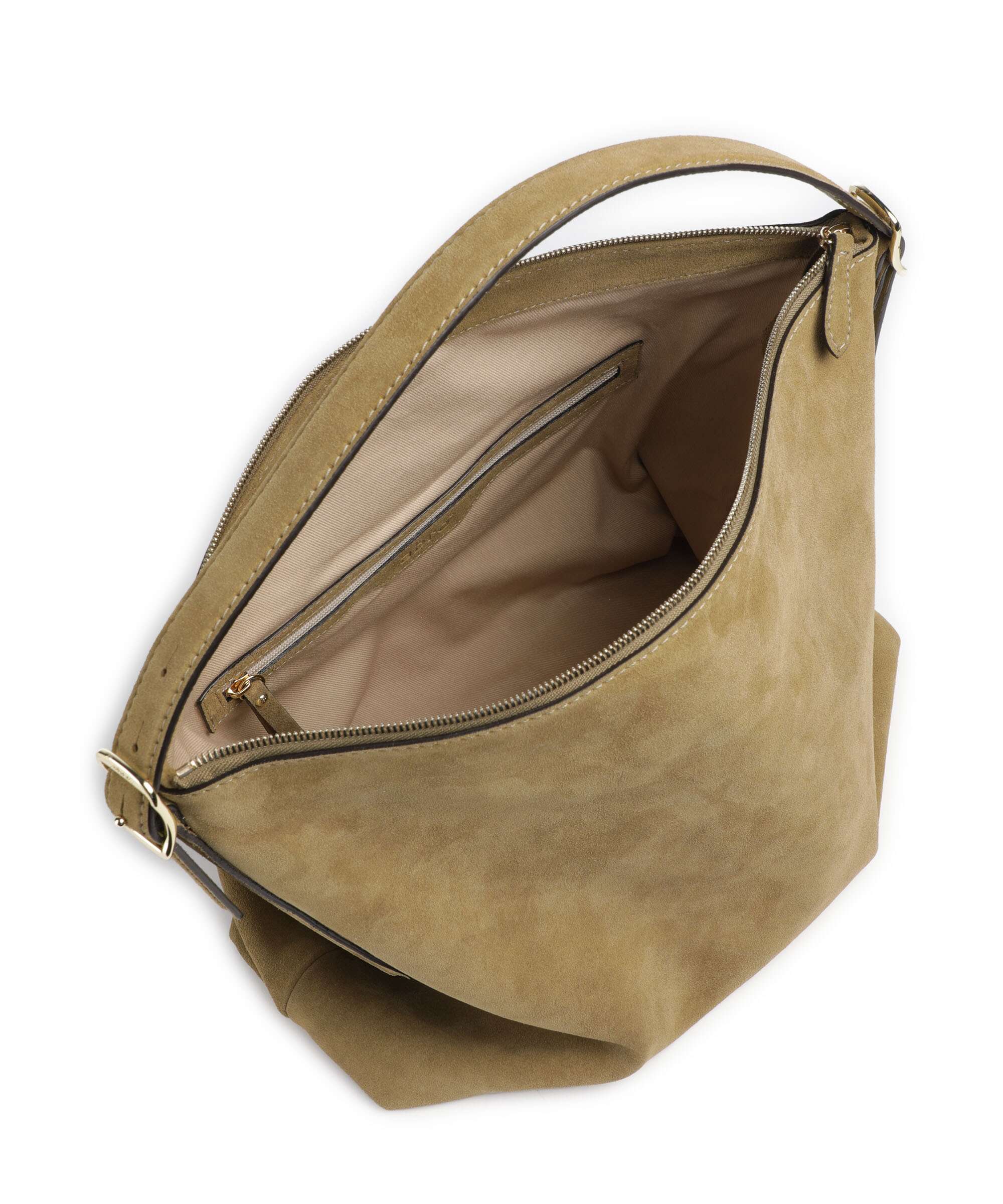 Abro Suede Carina Hobo bag mud - Image 6