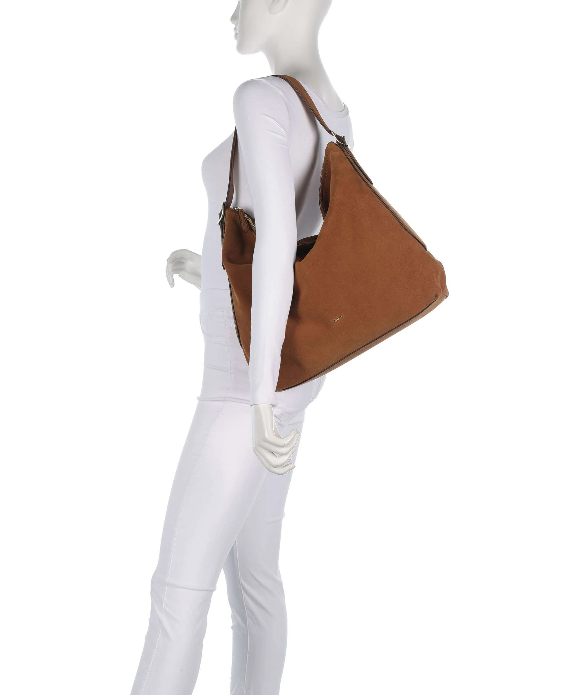 Abro Suede Carina Hobo bag cuoio - Image 3