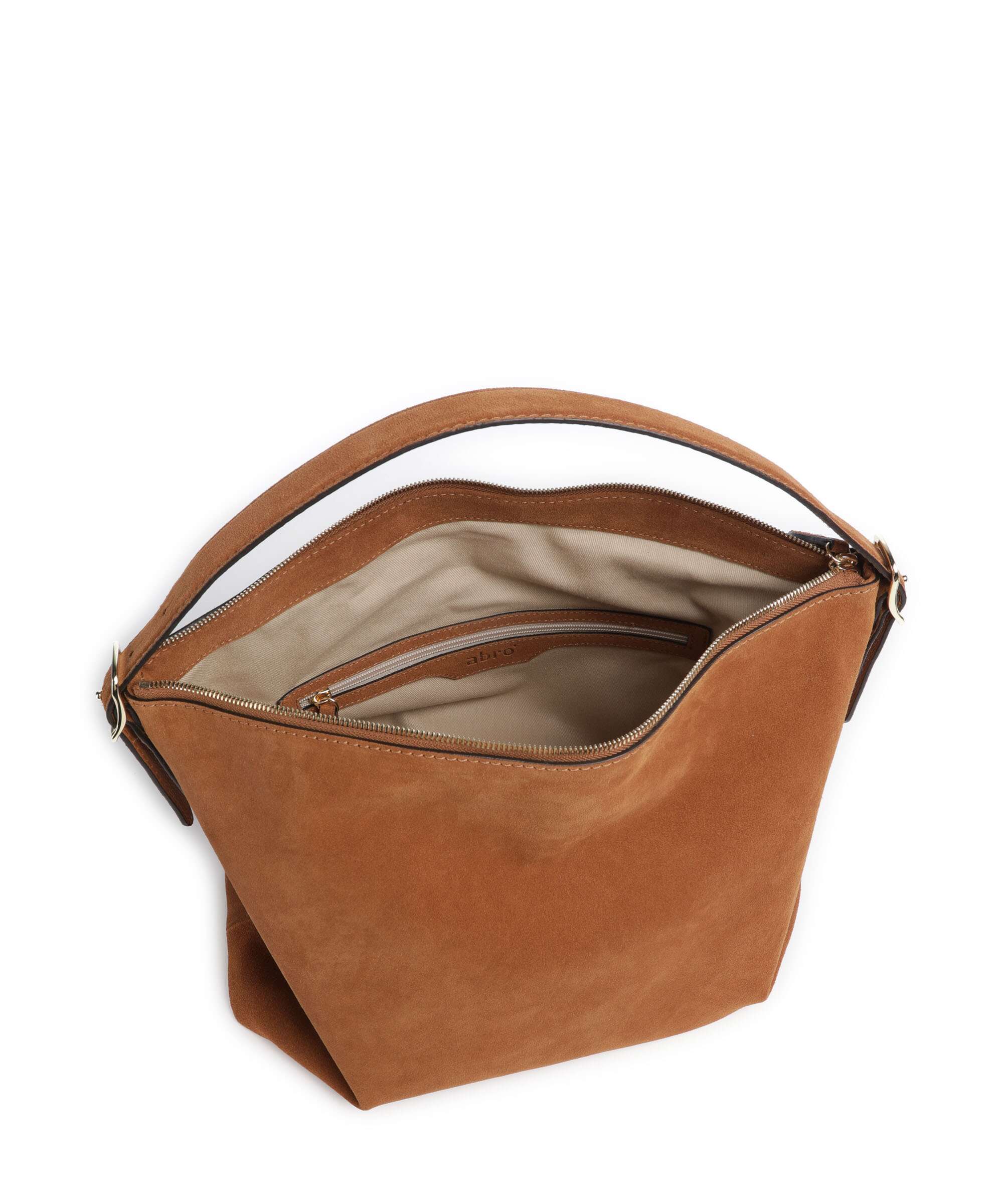Abro Suede Carina Hobo bag cuoio - Image 6