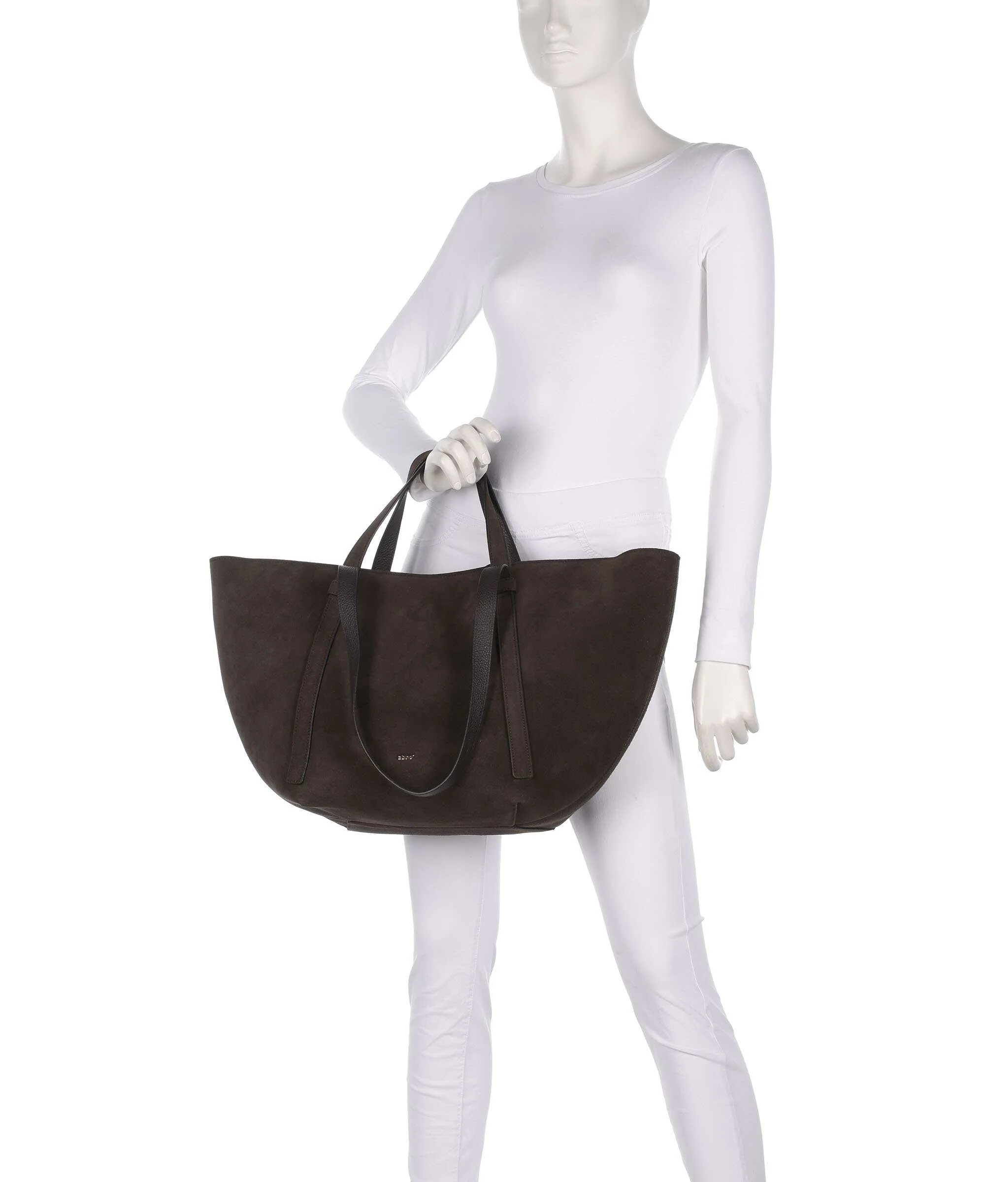 Abro Suede Cosmo Large Tote bag dark brown - Image 3