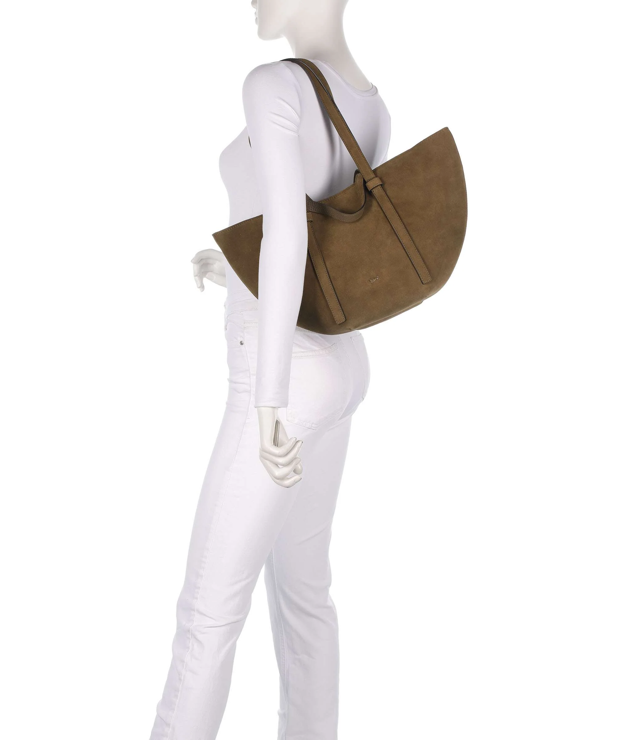 Abro Suede Cosmo Medium Tote bag military - Image 3