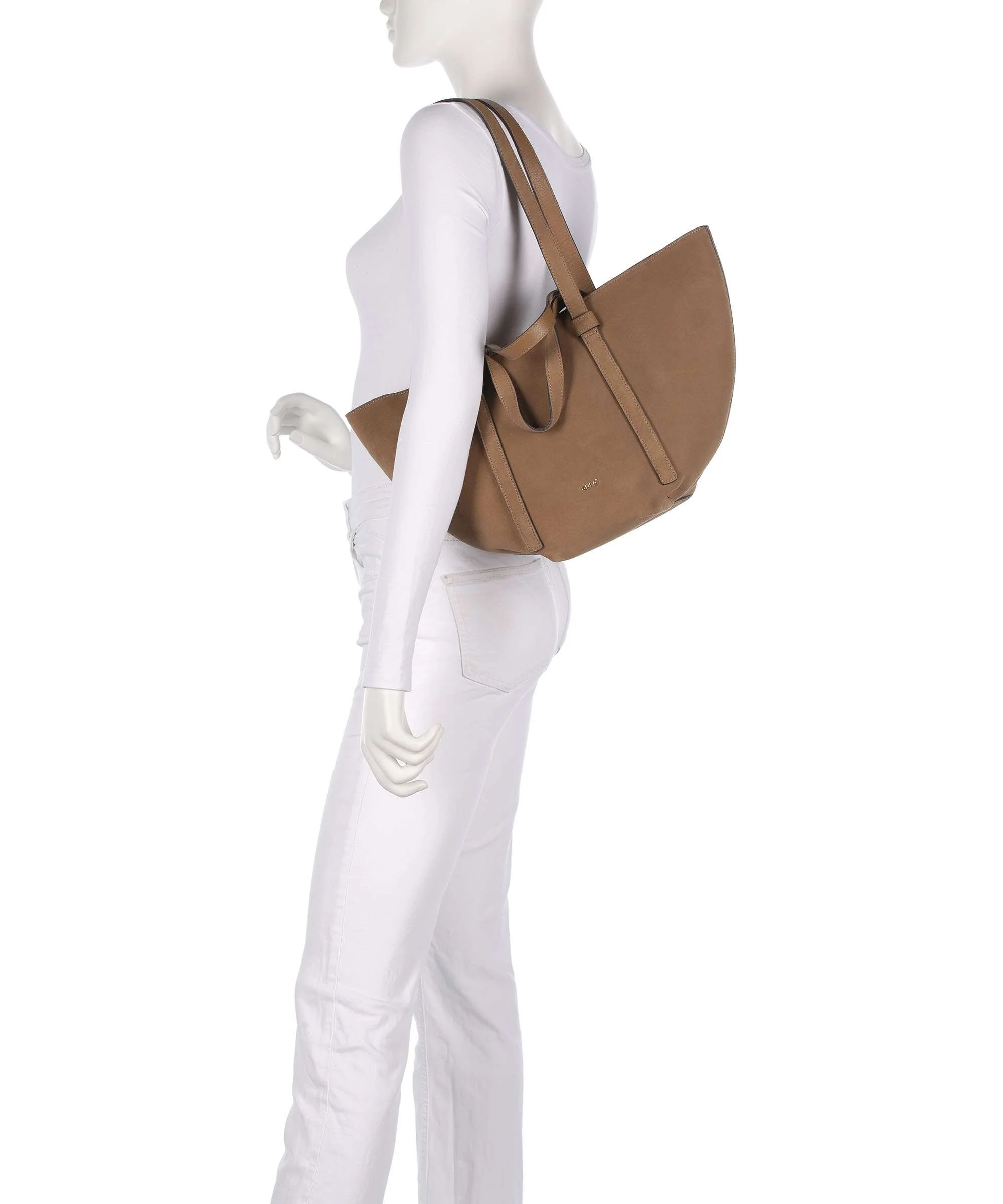 Abro Suede Cosmo Medium Tote bag camel - Image 3