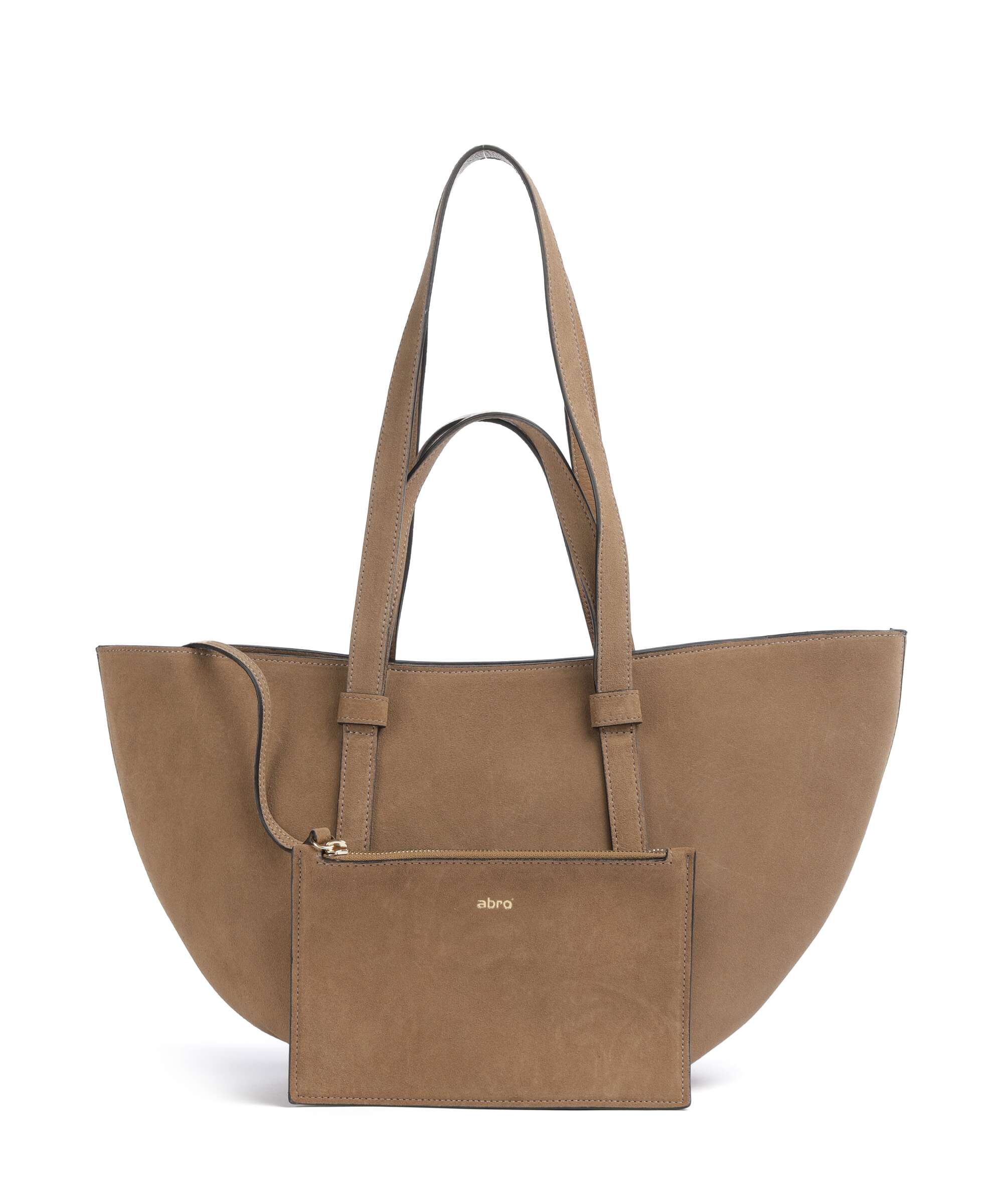 Abro Suede Cosmo Medium Tote bag camel - Image 4