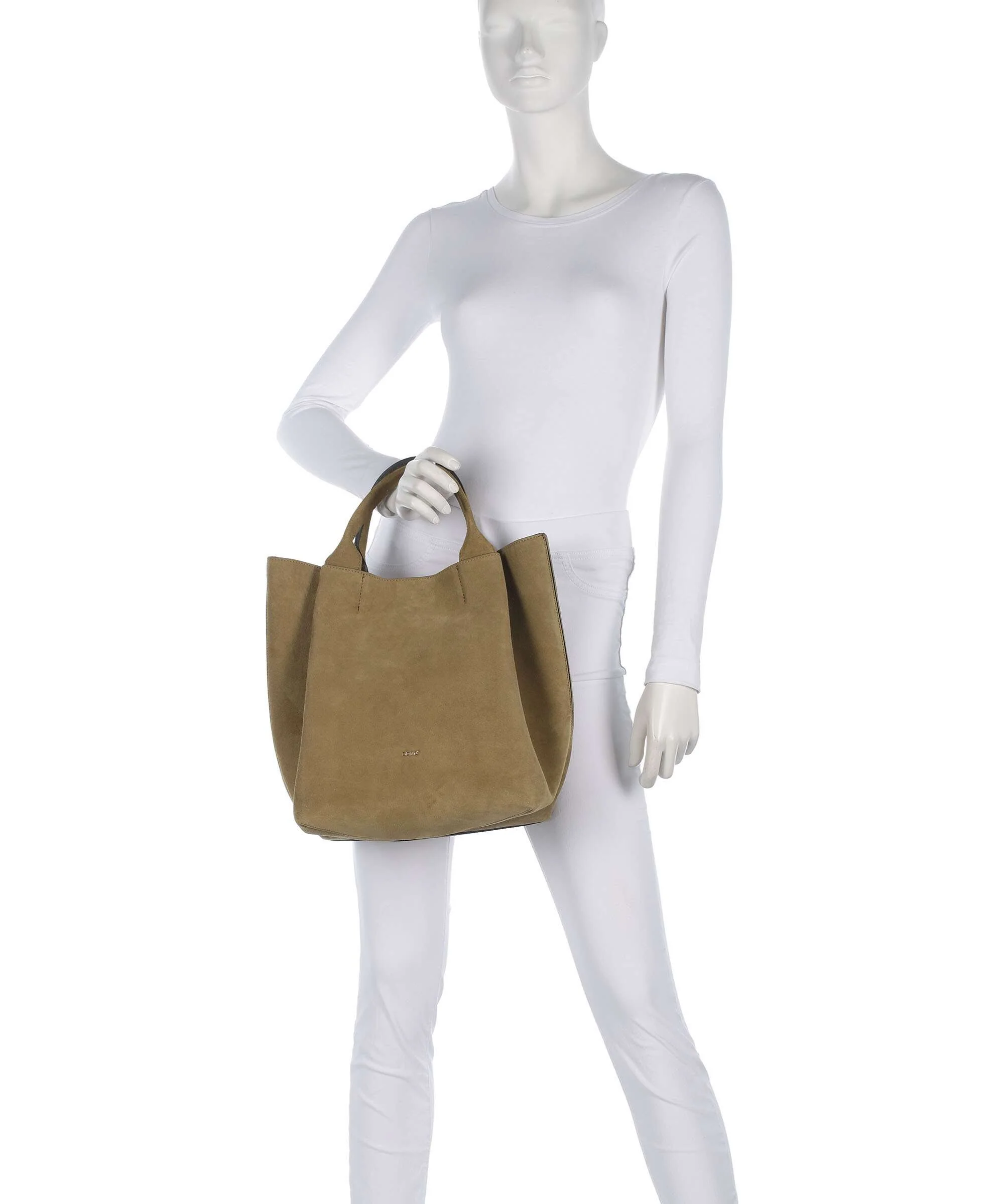 Abro Suede Essential Medium Handbag mud - Image 3