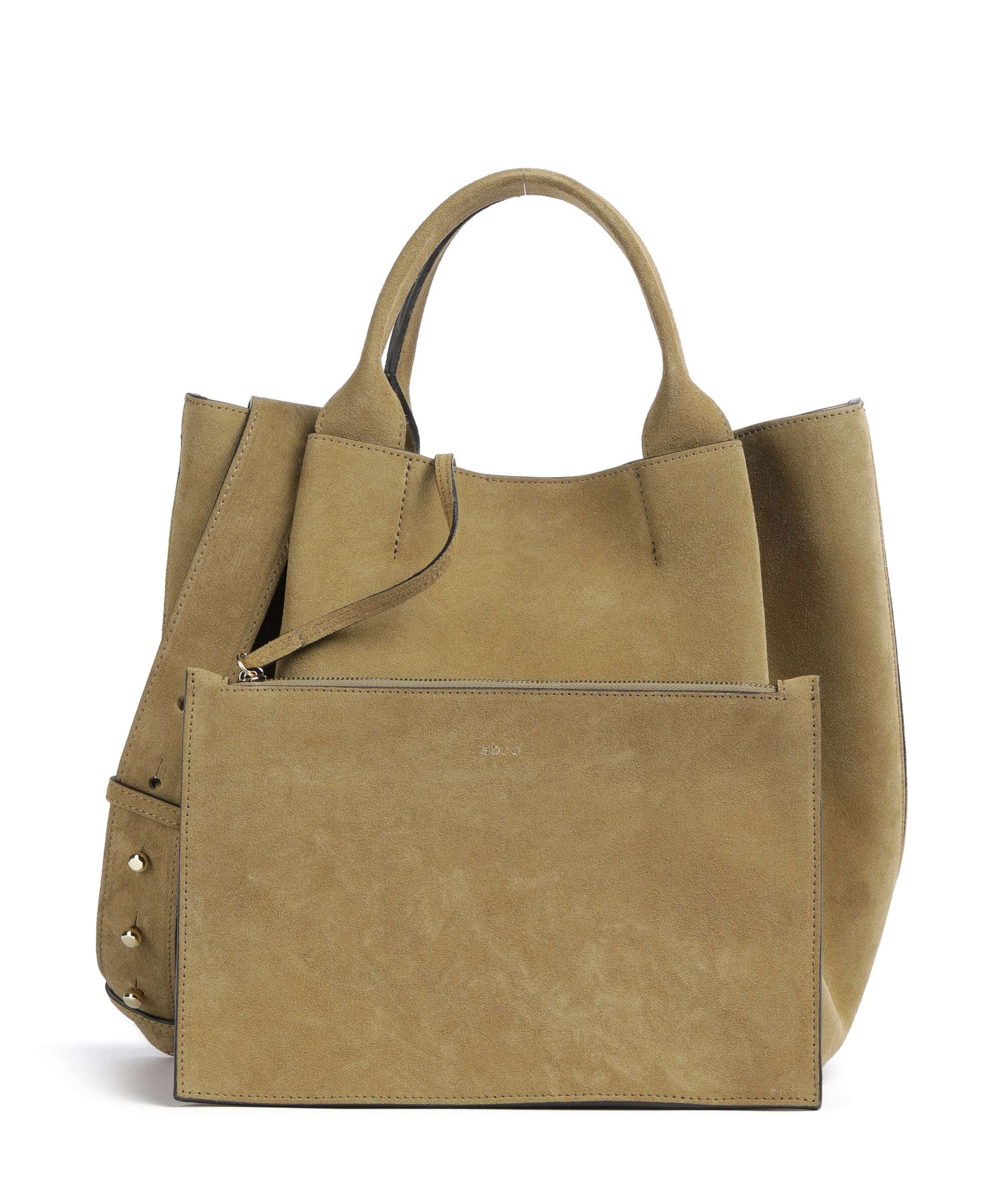 Abro Suede Essential Medium Handbag mud - Image 4