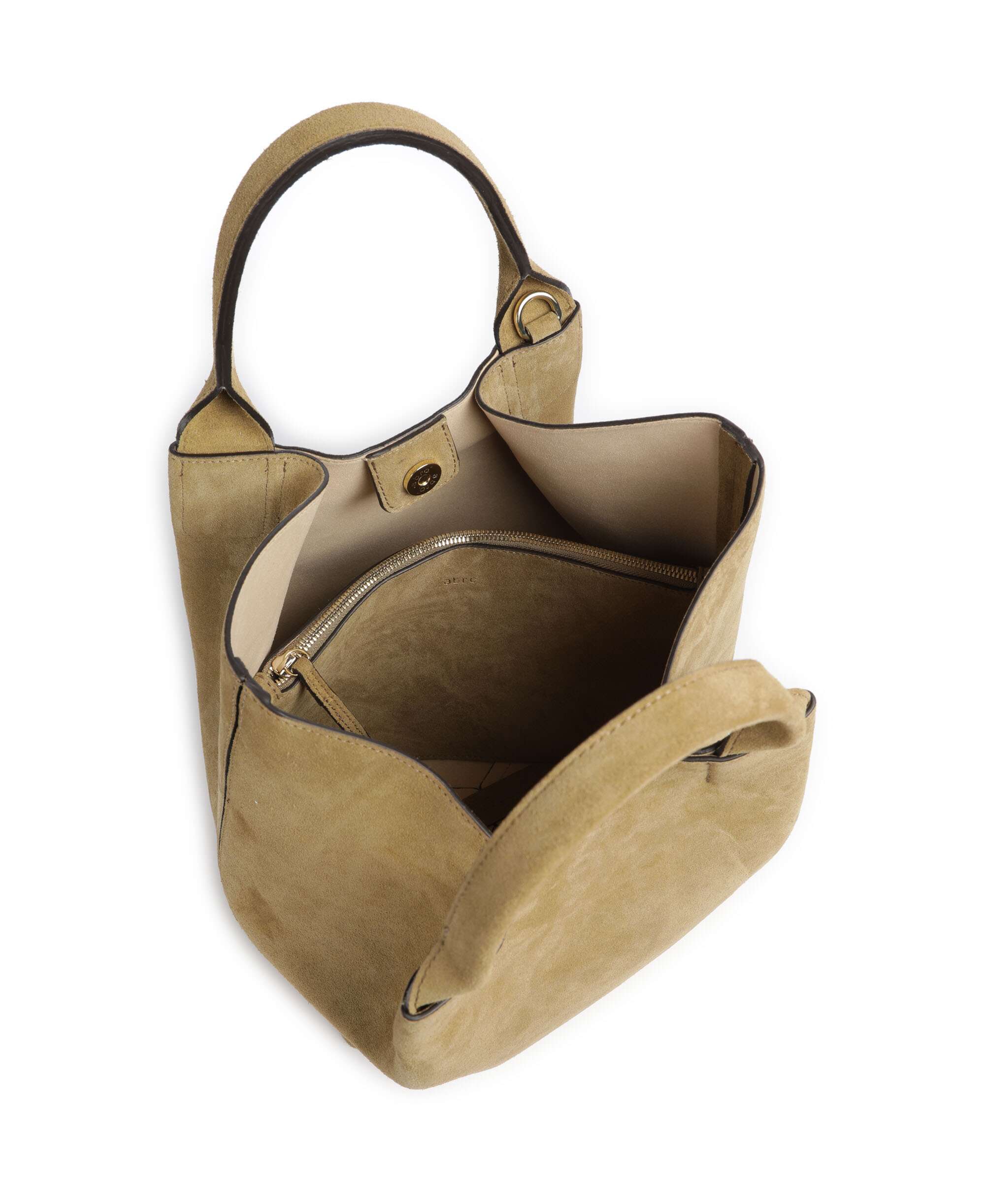 Abro Suede Essential Medium Handbag mud - Image 6