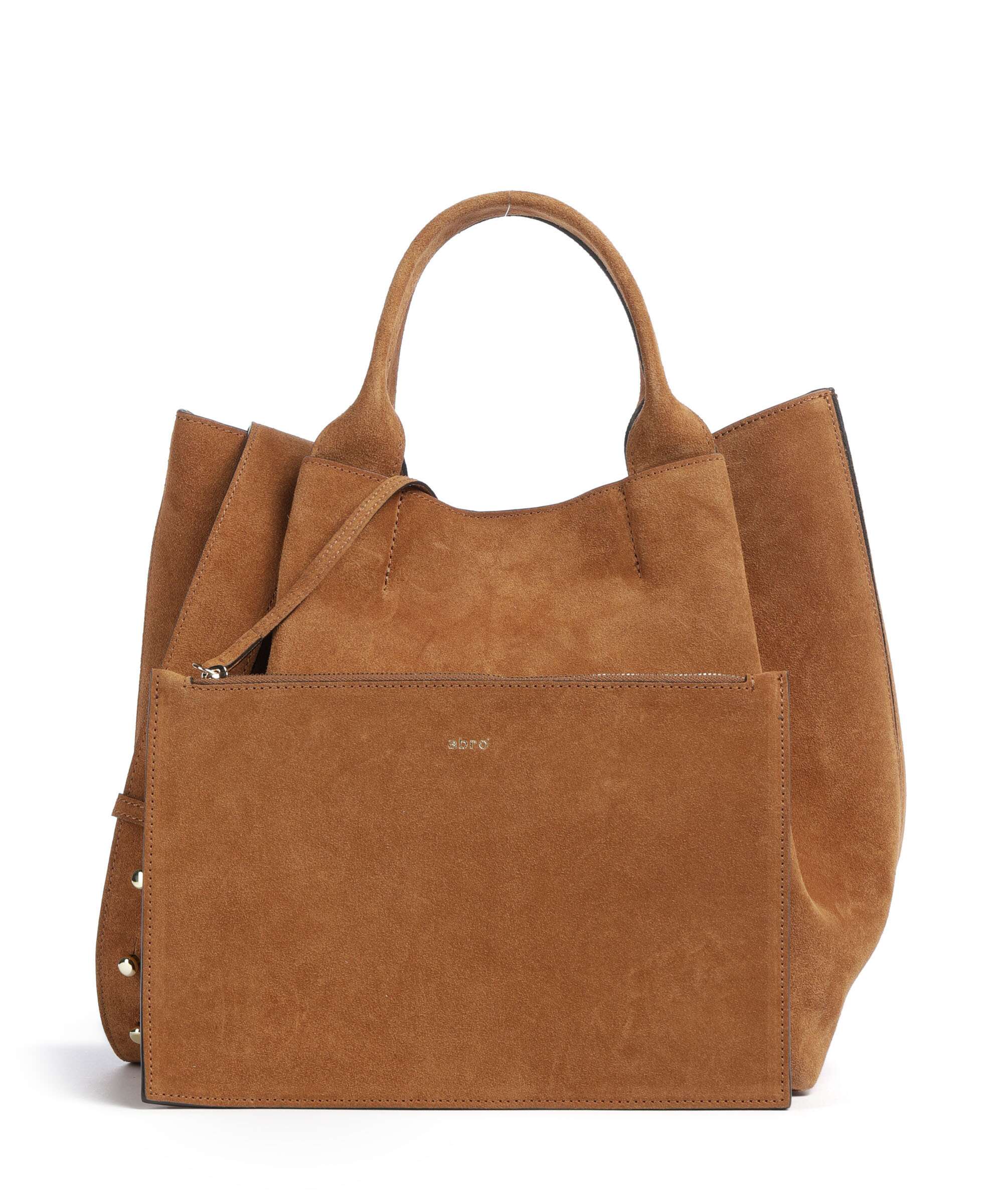 Abro Suede Essential Medium Handbag cuoio - Image 4