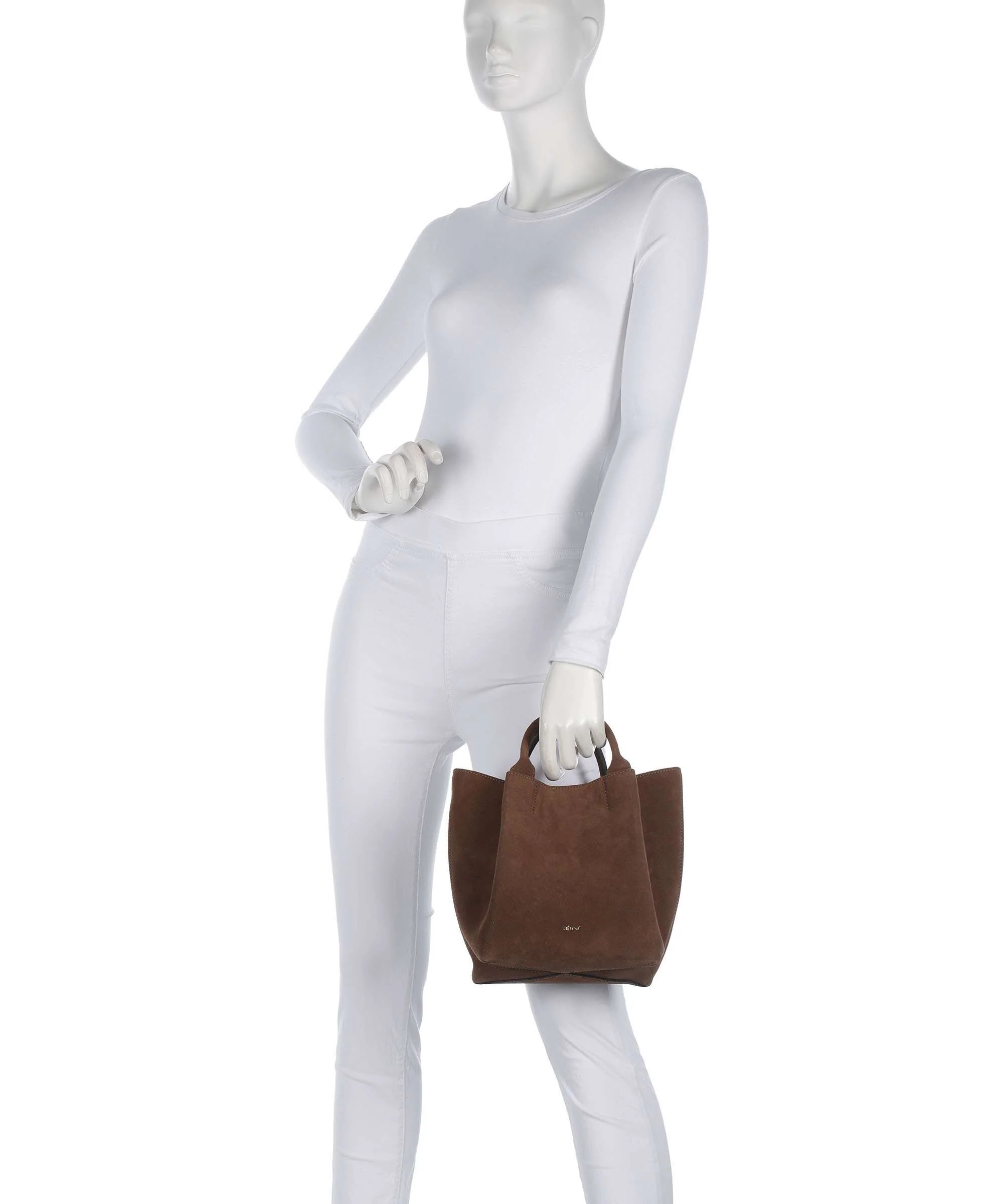 Abro Suede Essential Small Handbag wood - Image 3