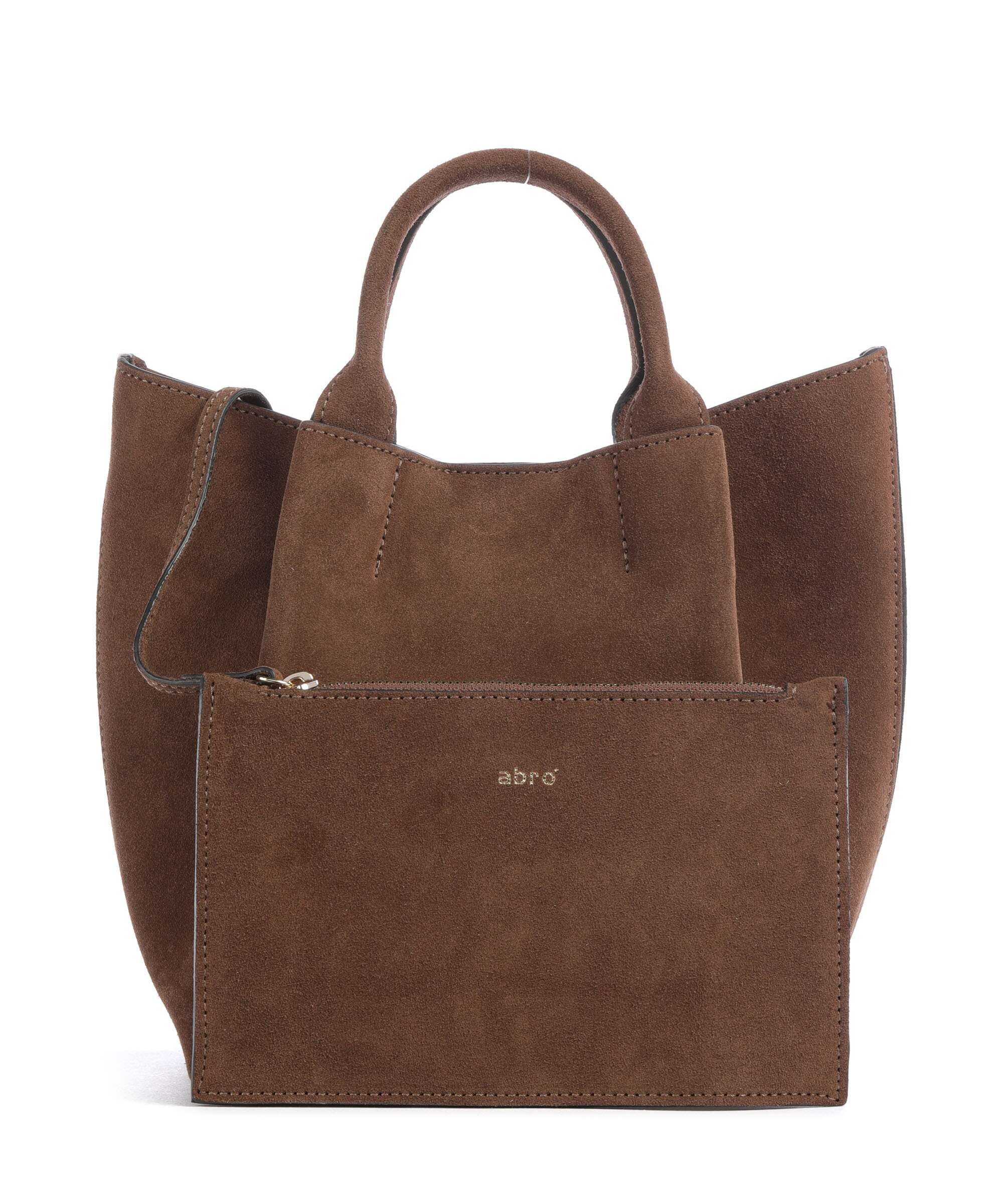 Abro Suede Essential Small Handbag wood - Image 4