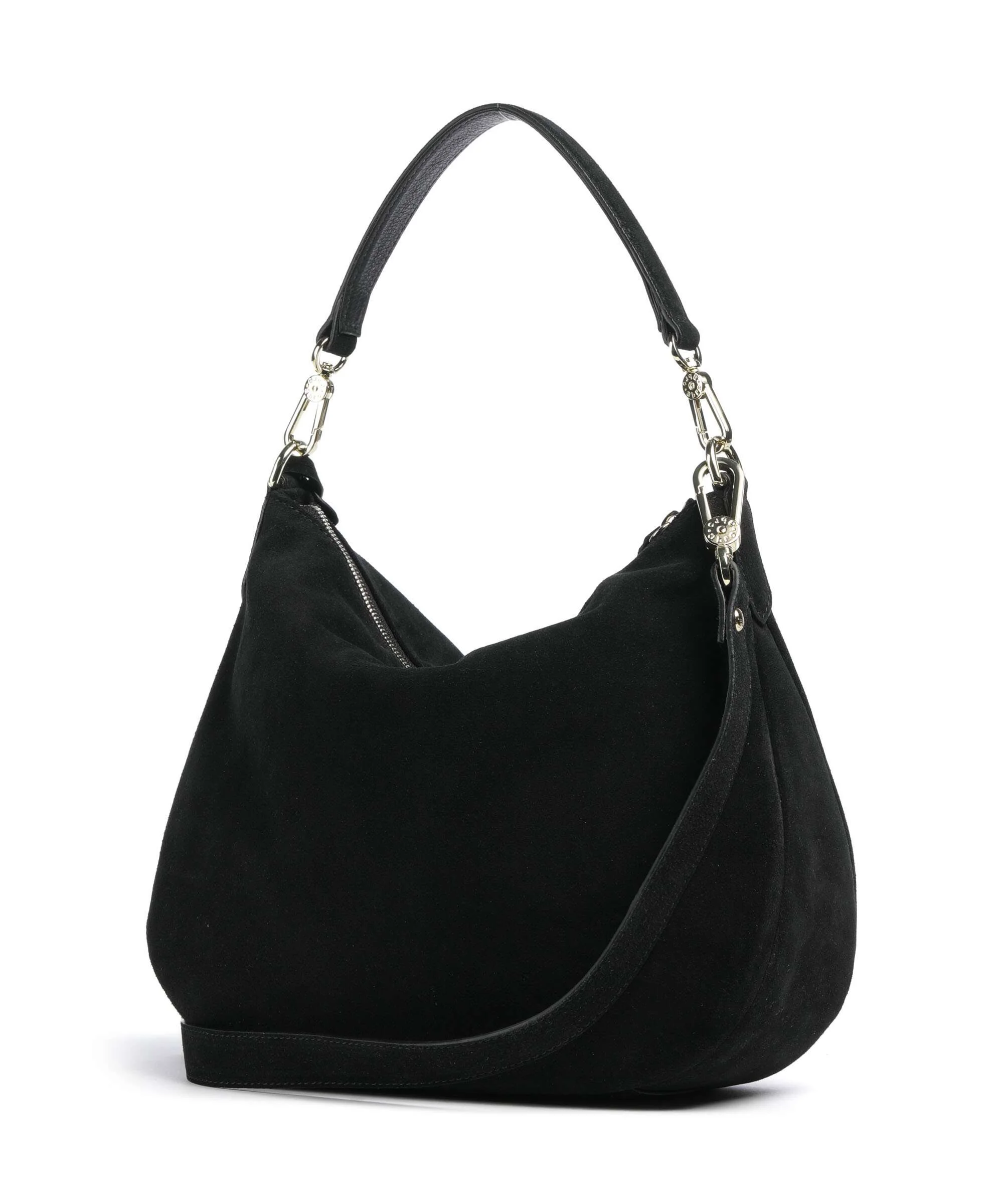 Abro Suede Juna Small Hobo bag black/gold - Image 2