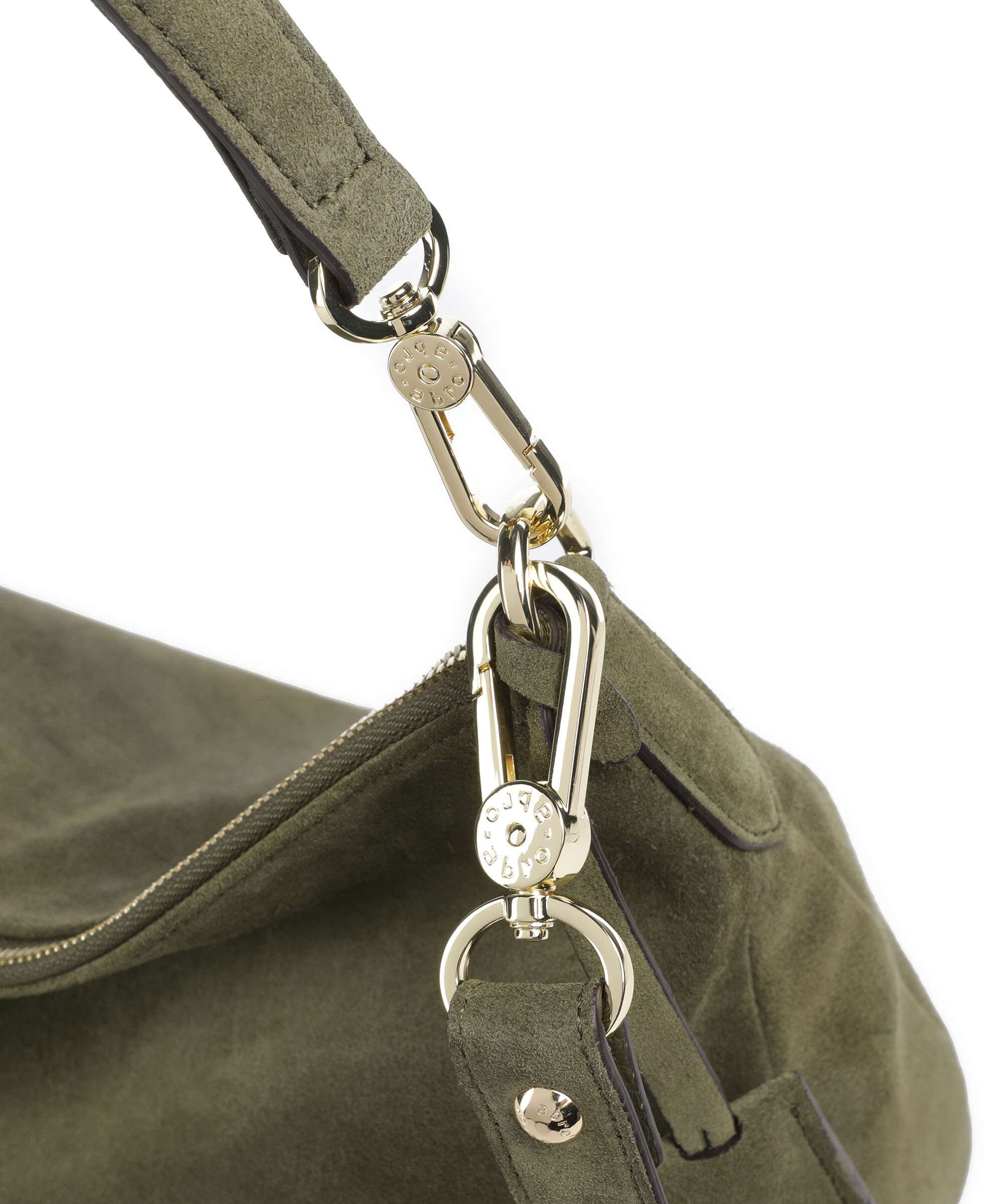 Abro Suede Juna Small Hobo bag oliv - Image 4
