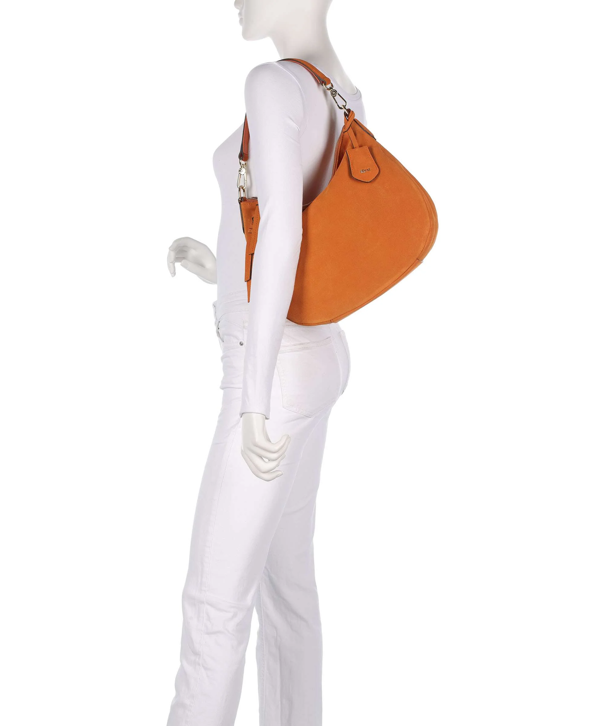 Abro Suede Juna Small Hobo bag orange - Image 3