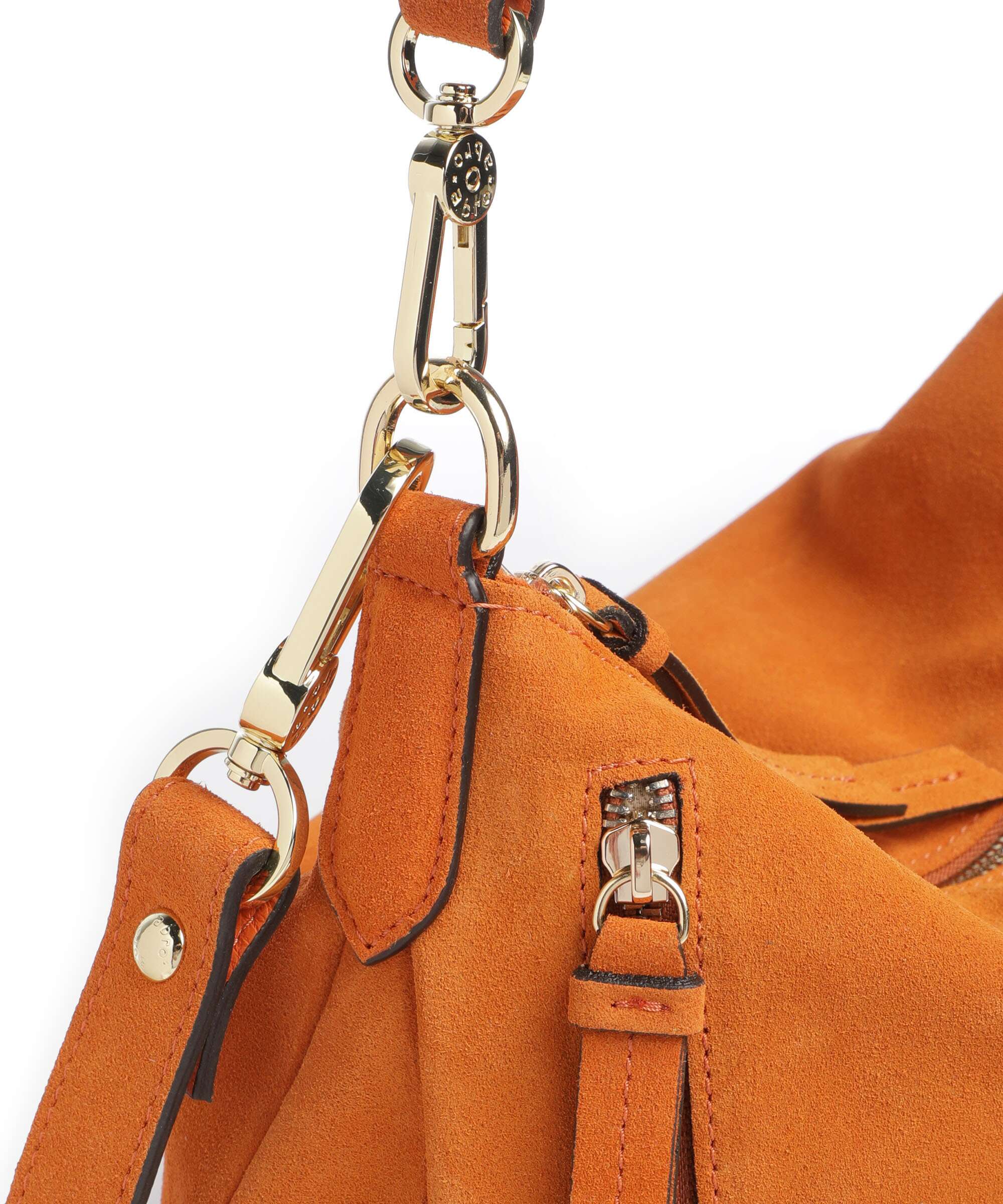Abro Suede Juna Small Hobo bag orange - Image 4