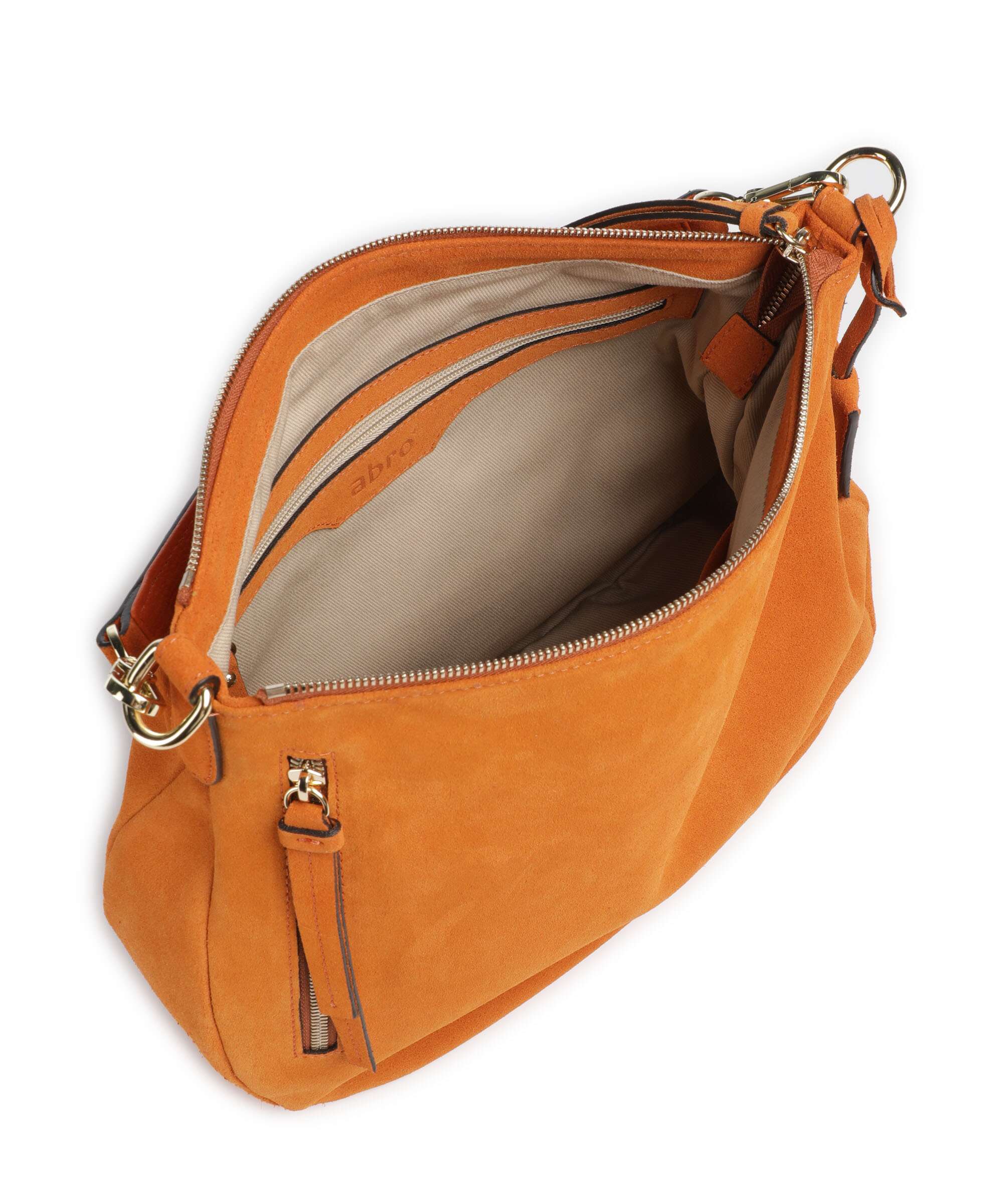 Abro Suede Juna Small Hobo bag orange - Image 6