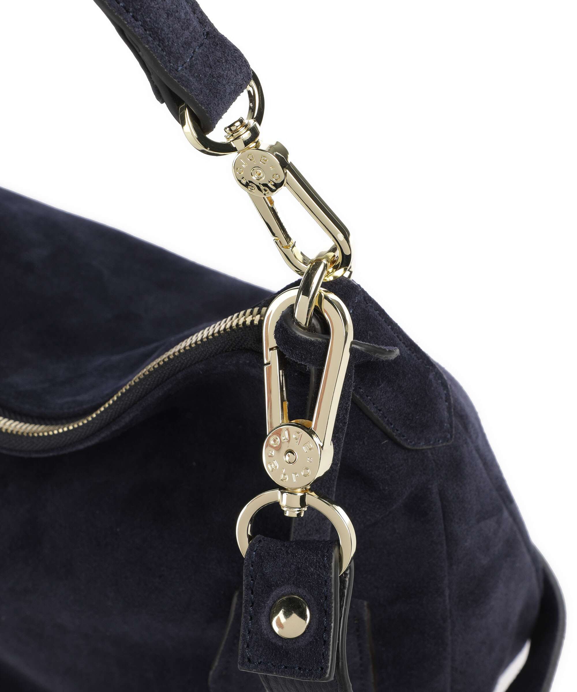 Abro Suede Juna Small Hobo bag navy - Image 4