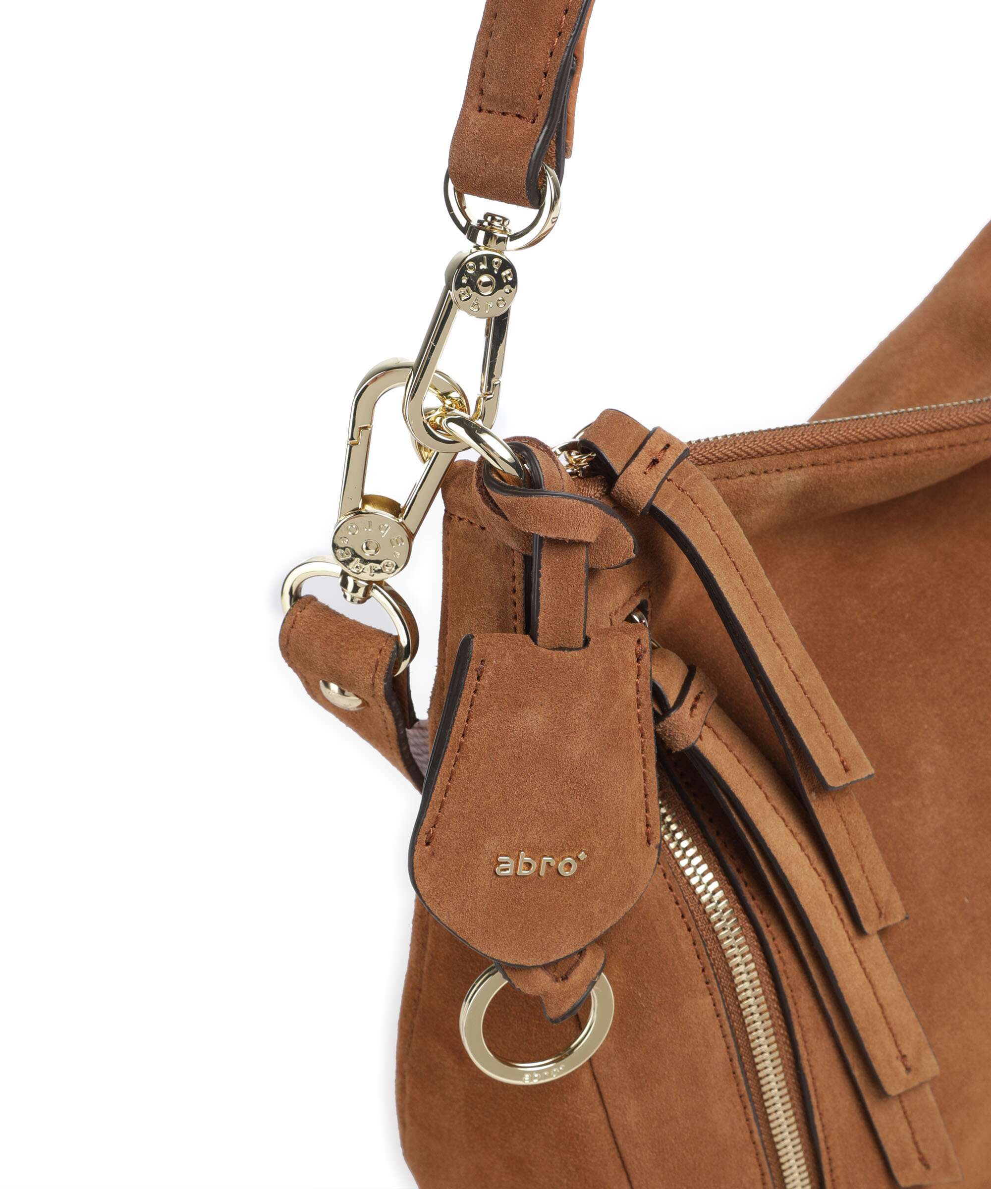Abro Suede Juna Small Hobo bag cuoio - Image 4