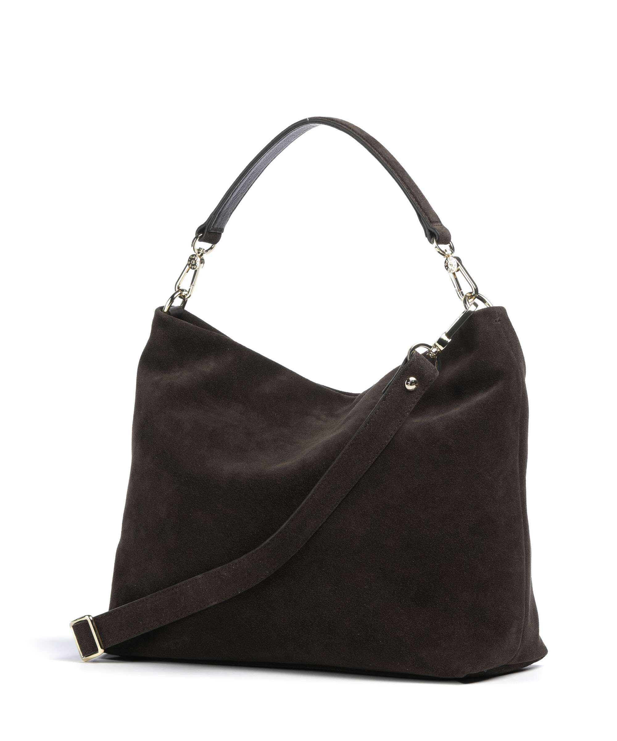 Abro Suede Kaia Hobo bag dark brown - Image 2