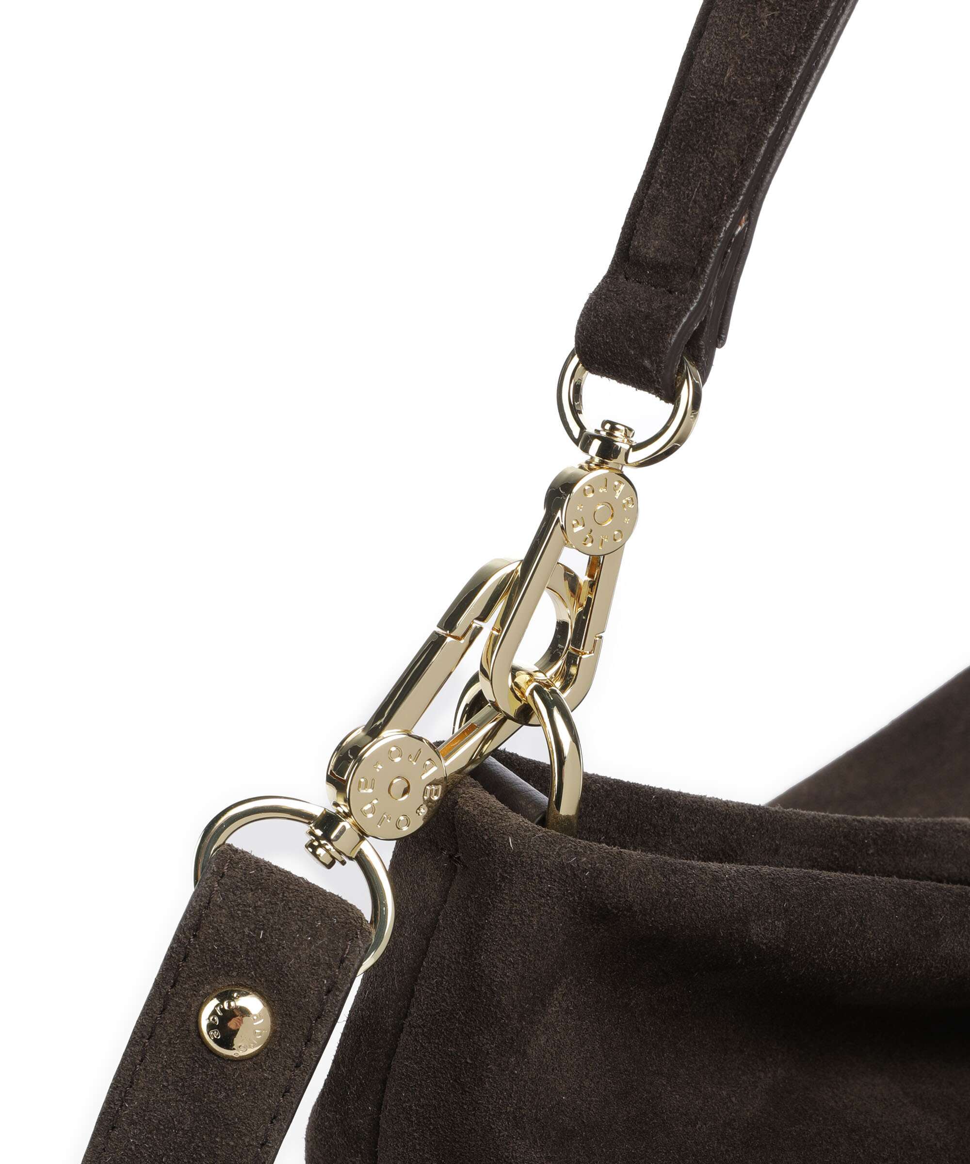 Abro Suede Kaia Hobo bag dark brown - Image 4