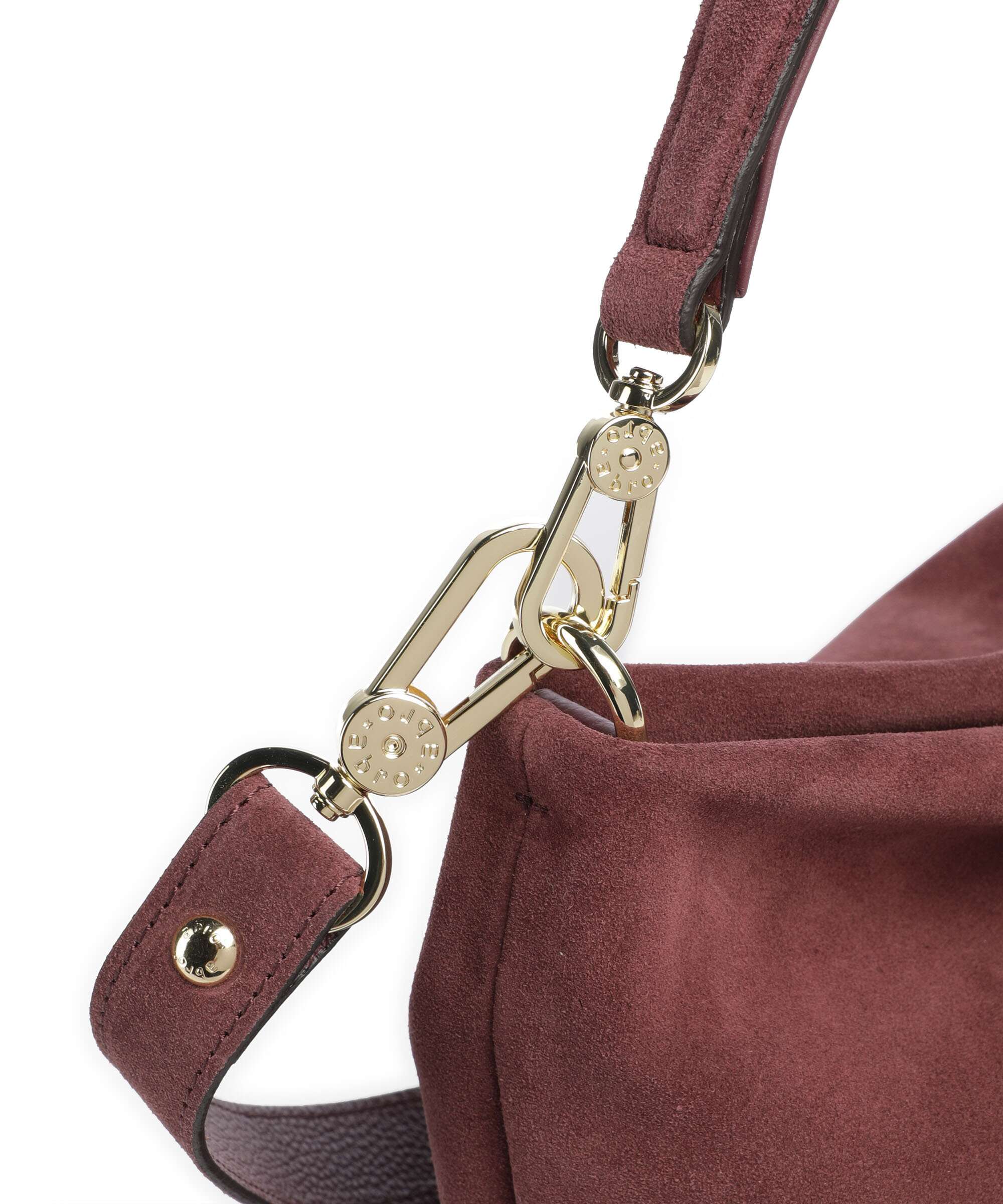 Abro Suede Kaia Hobo bag bordeaux - Image 4