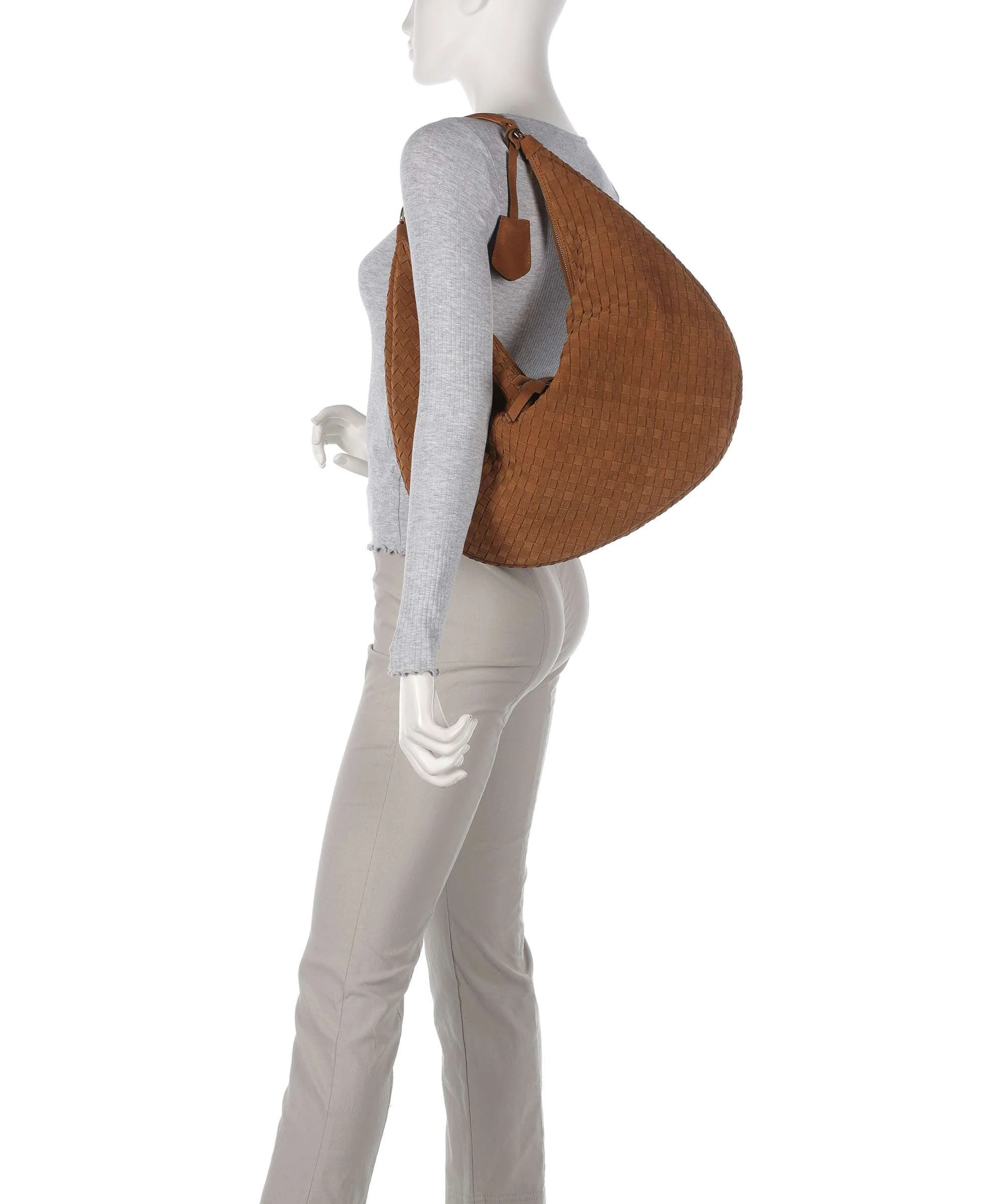 Abro Suede Nana Hobo bag cuoio - Image 3