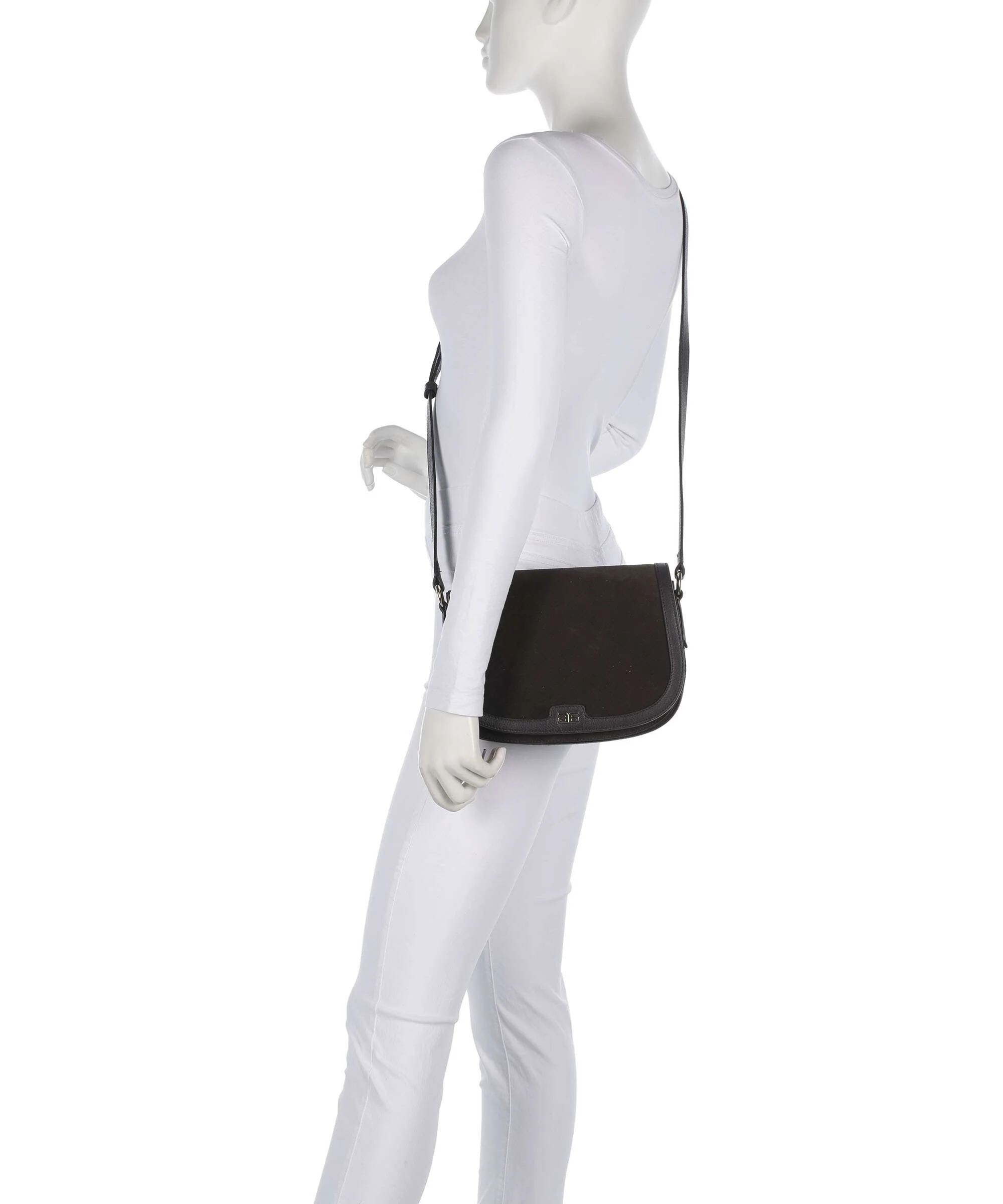 Abro Suede Rosalia Crossbody bag dark brown - Image 3
