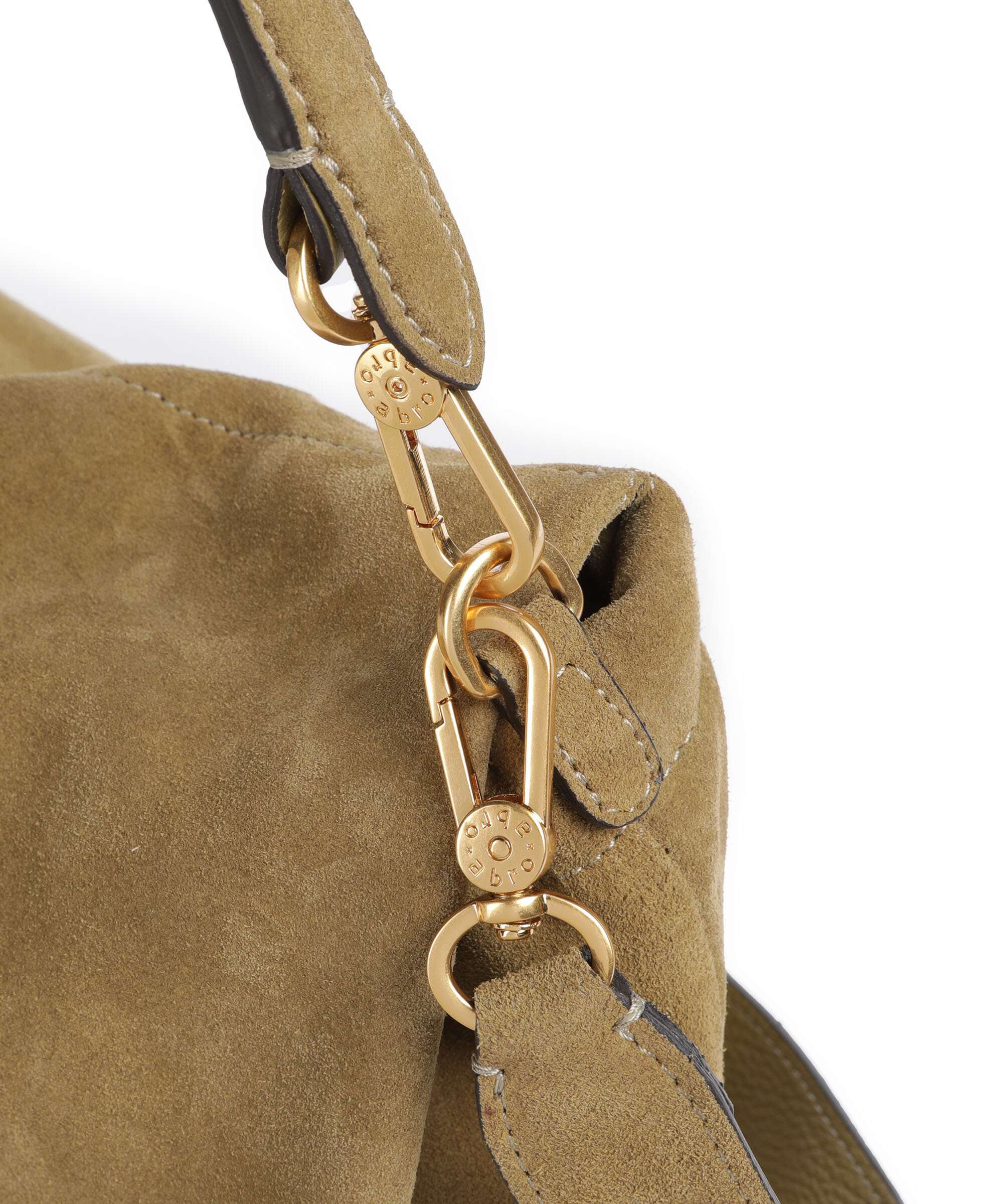Abro Suede Temi Large Shoulder bag mud - Image 4