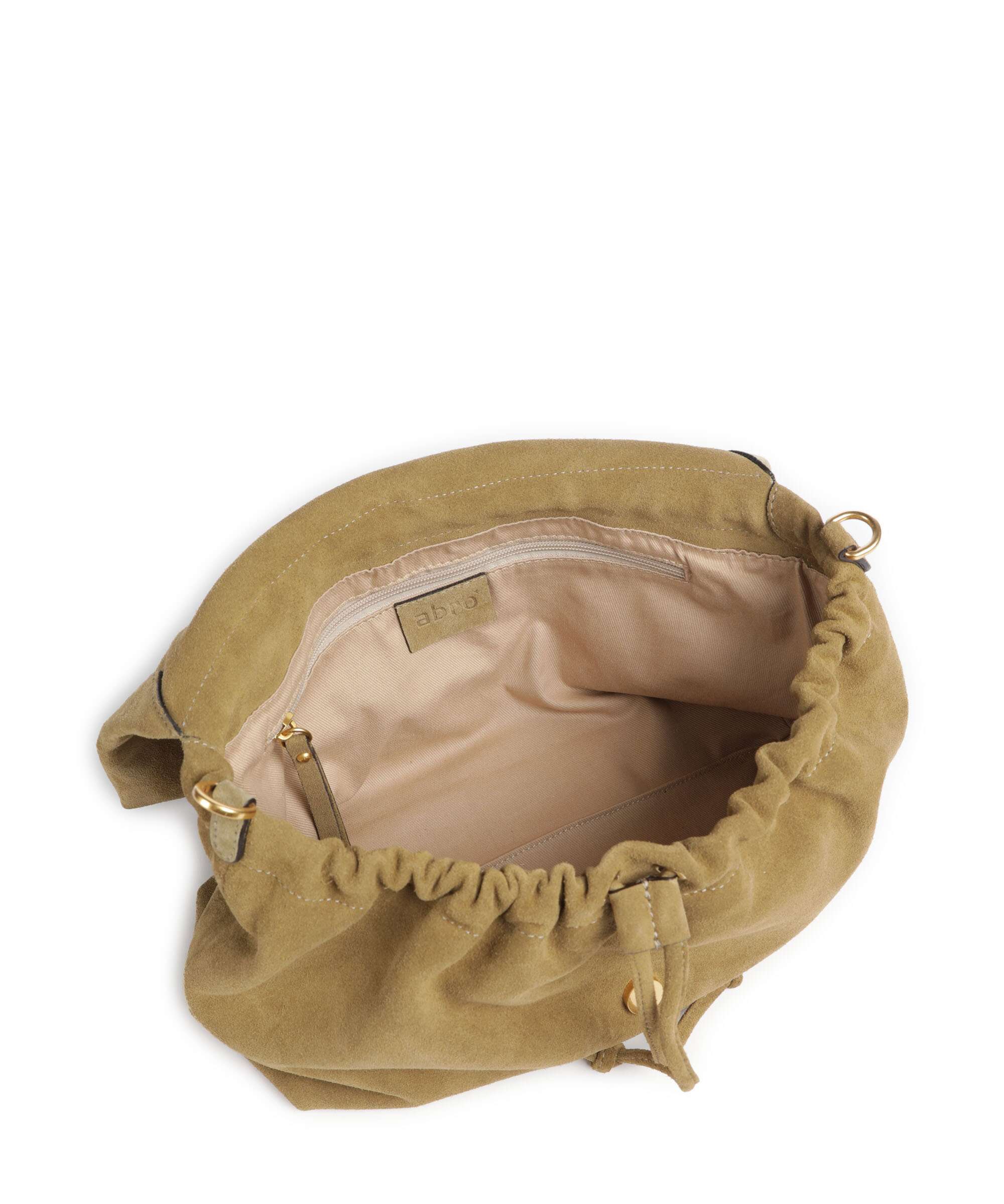Abro Suede Temi Large Shoulder bag mud - Image 6