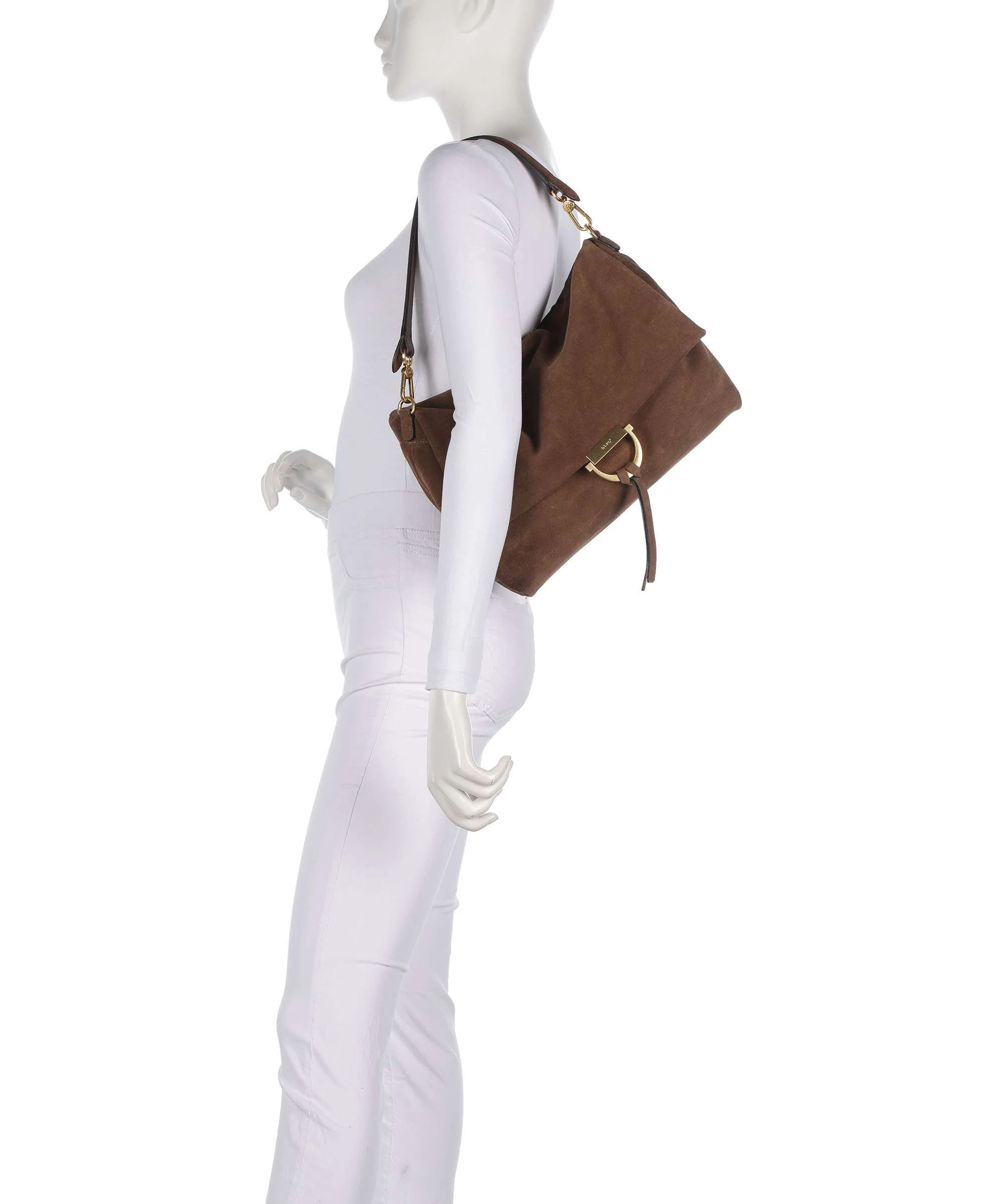 Abro Suede Temi Large Shoulder bag wood - Image 3