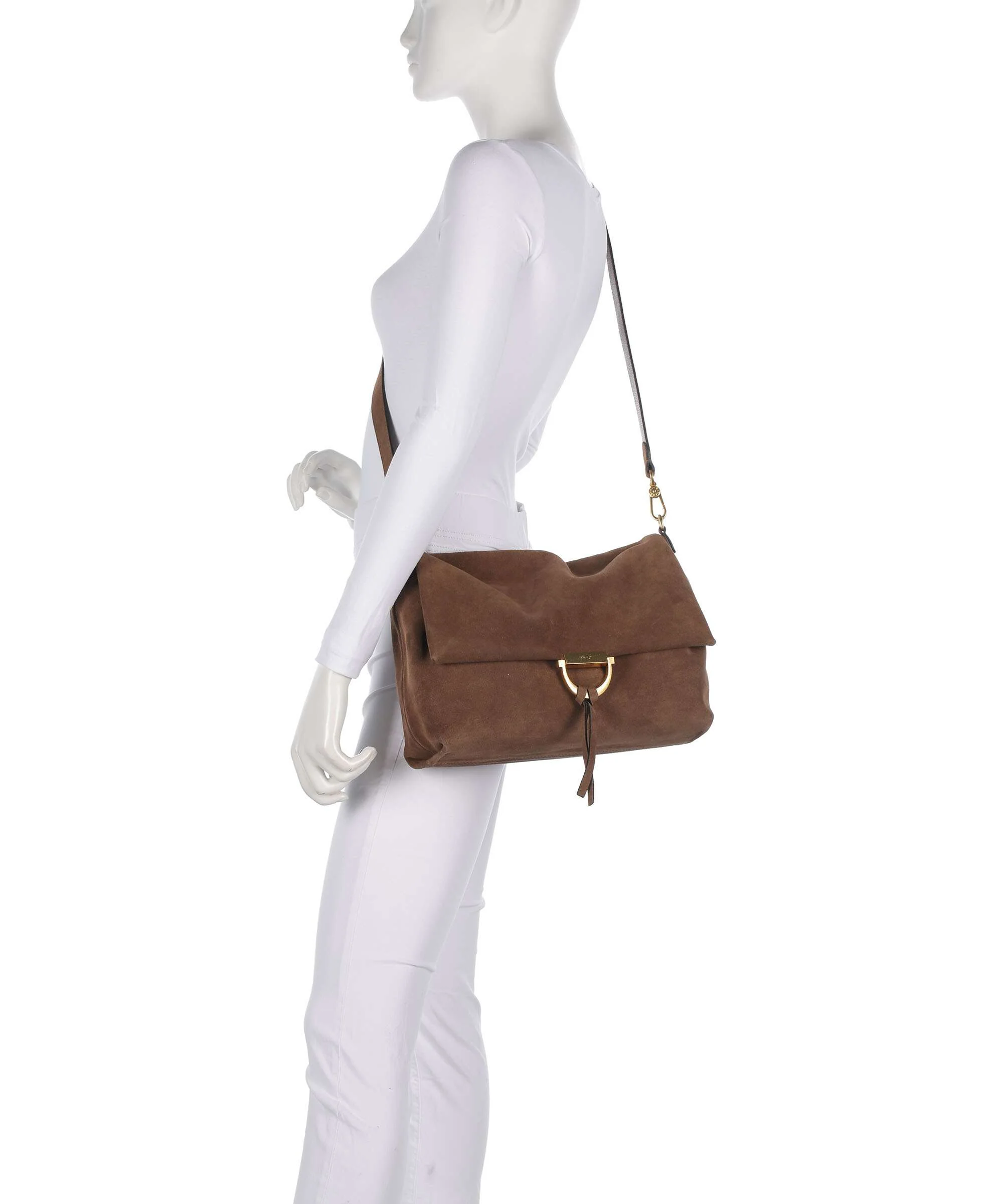 Abro Suede Temi Large Shoulder bag wood - Image 4